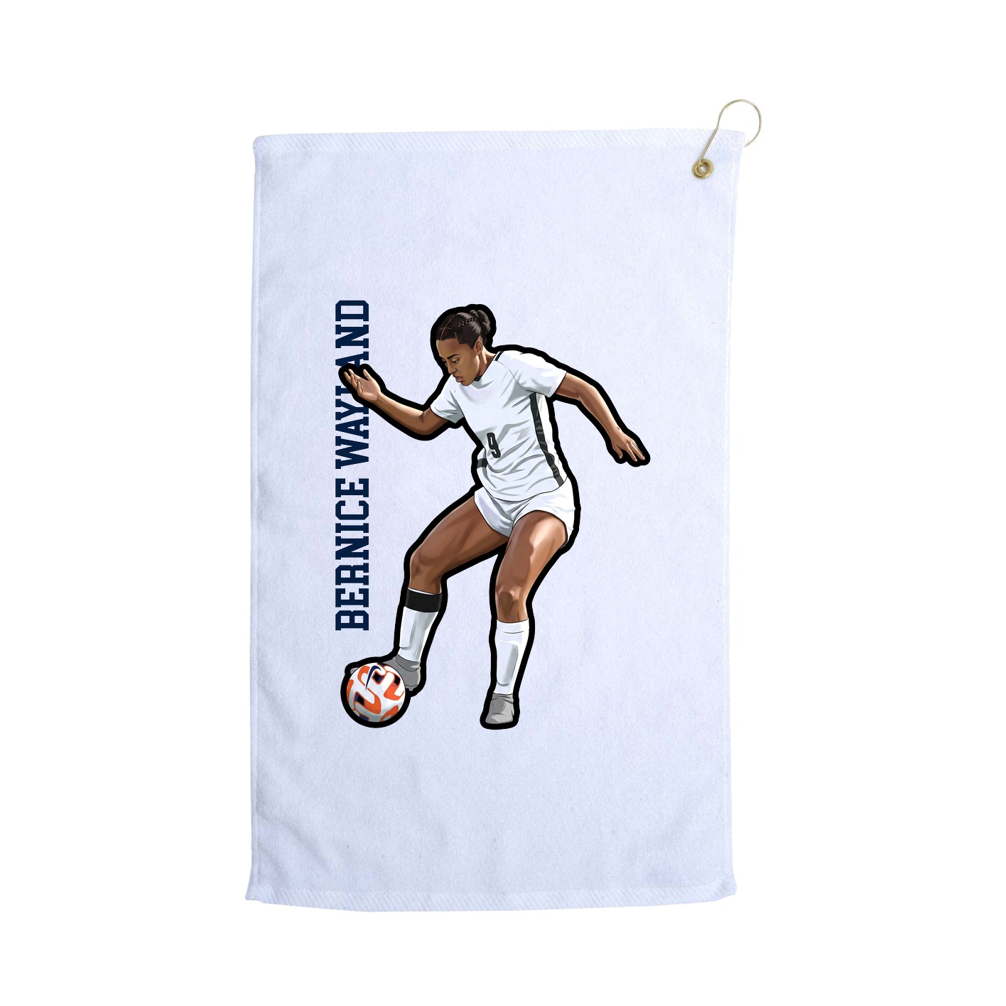 Golf Towel — Name Vertical in White
