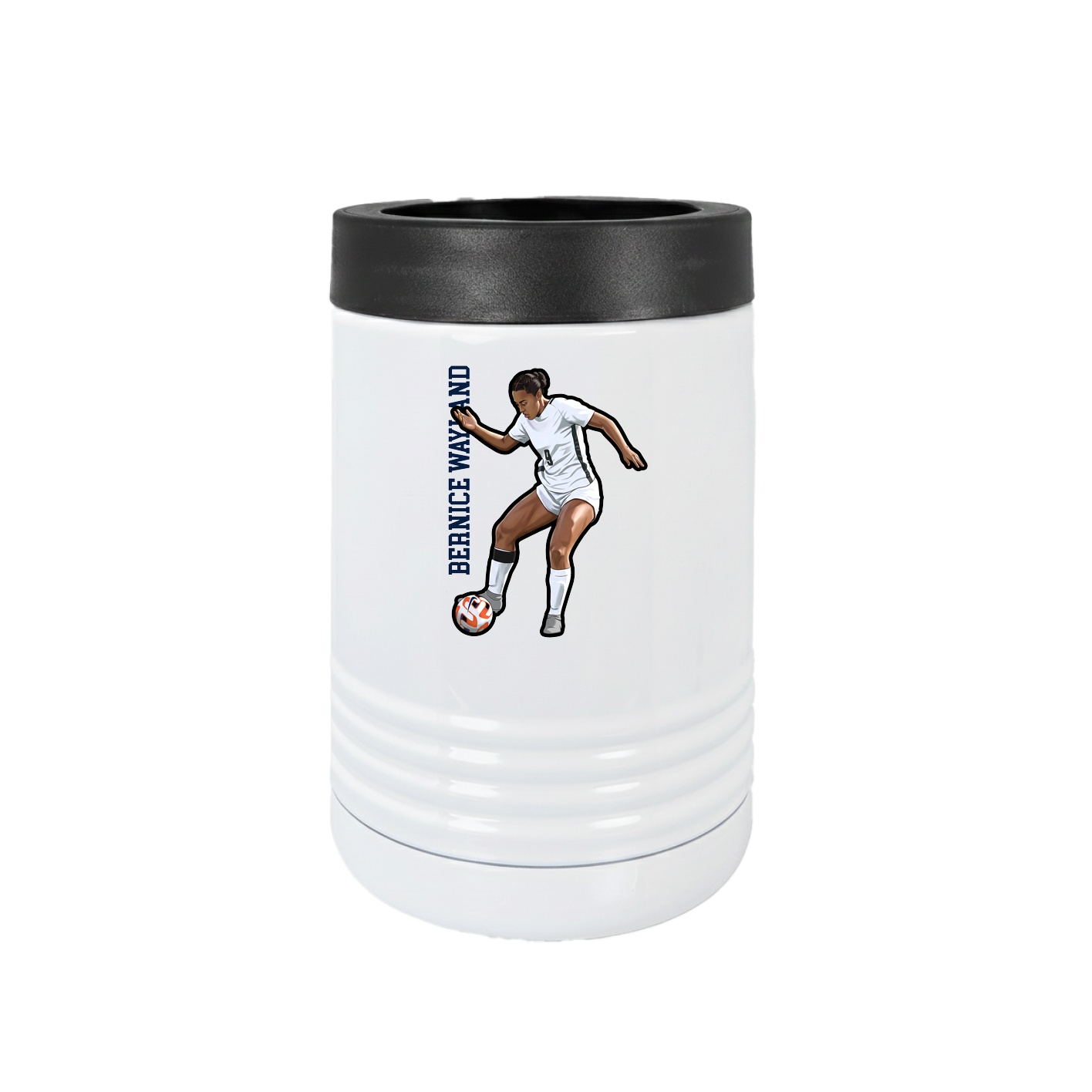 Beverage Holder — Name Vertical in White