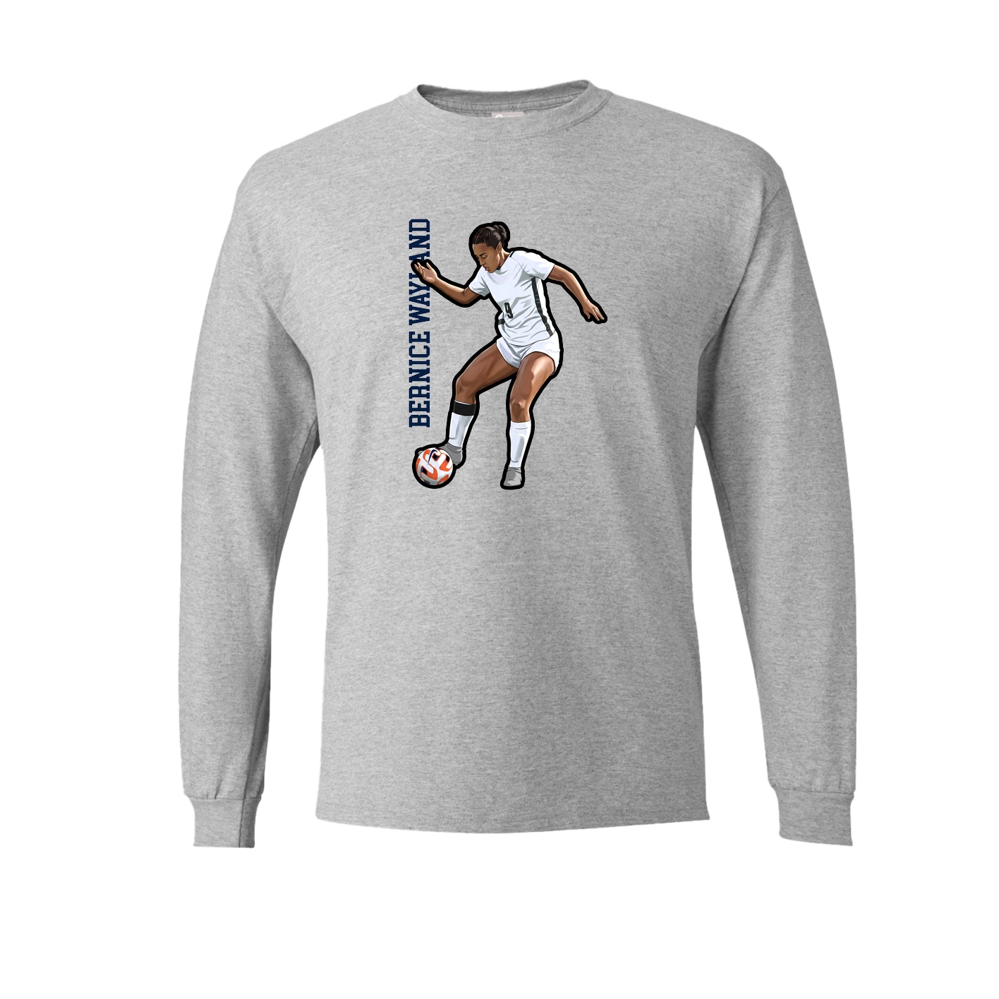 Long Sleeve Tee — Name Vertical in Grey