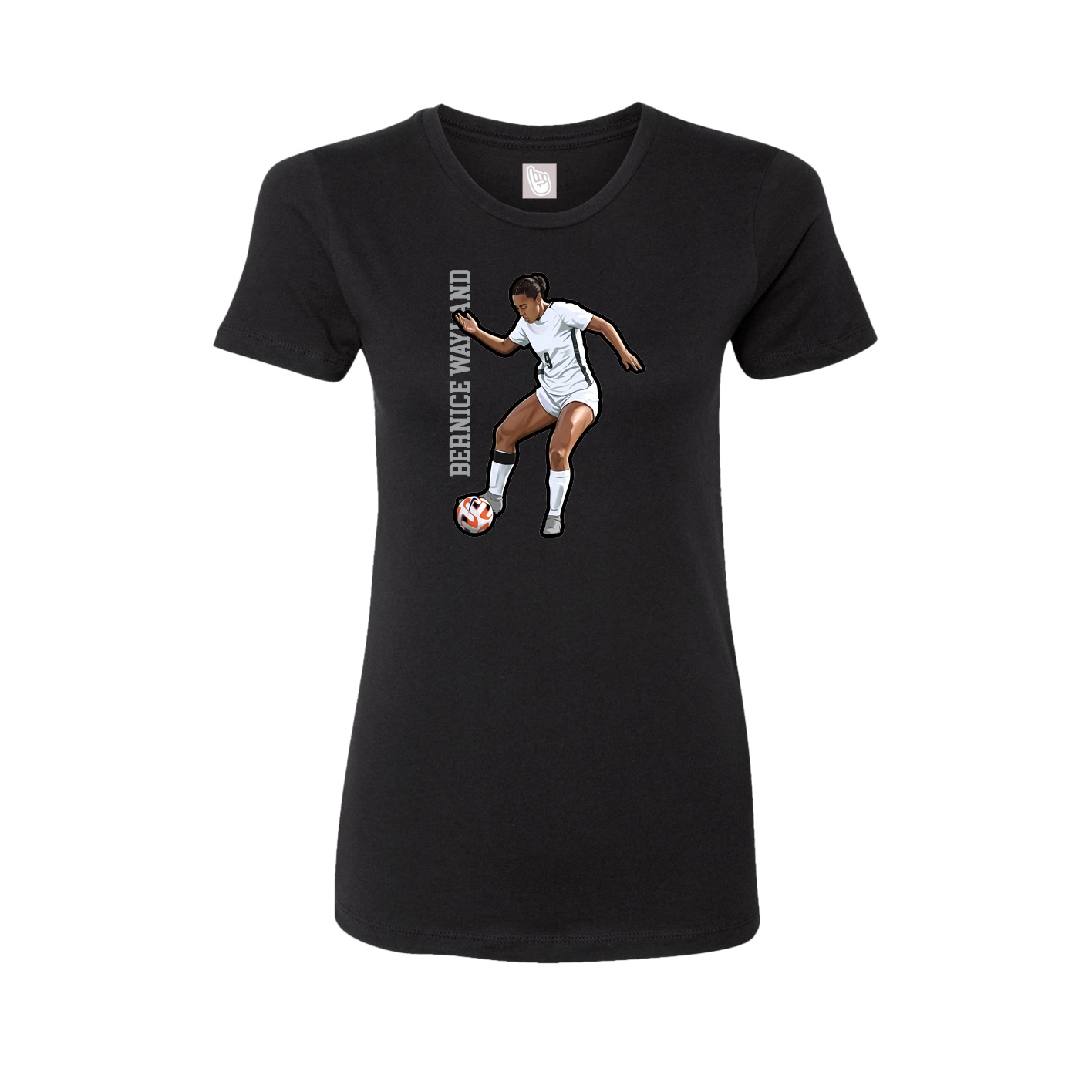 Womens Tee — Name Vertical in Black