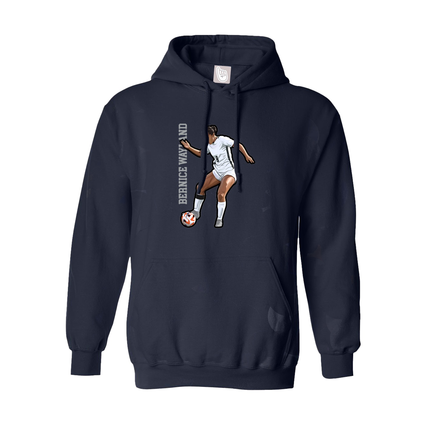 Hoodie — Name Vertical in Navy