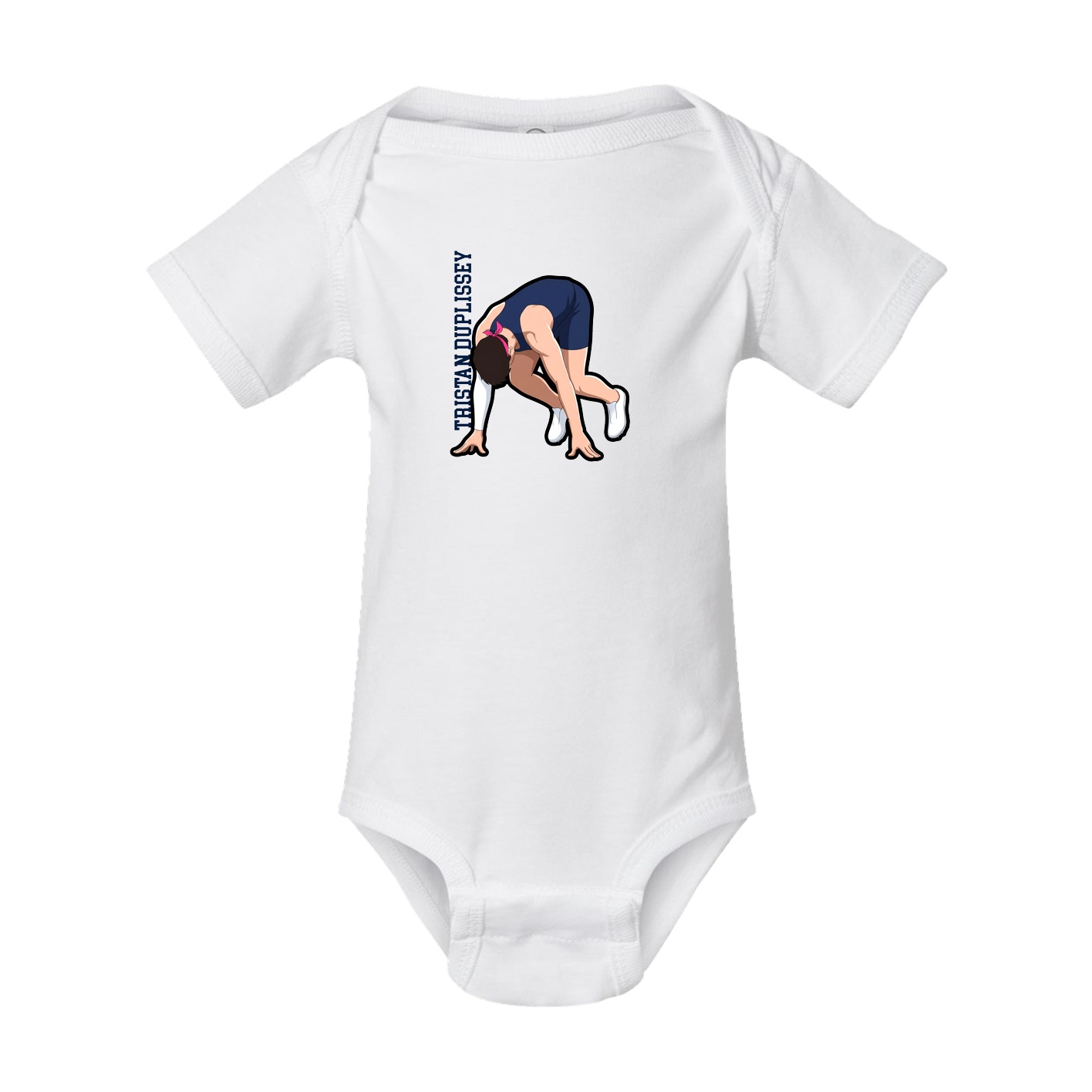 Baby Onesie — Name Vertical in White