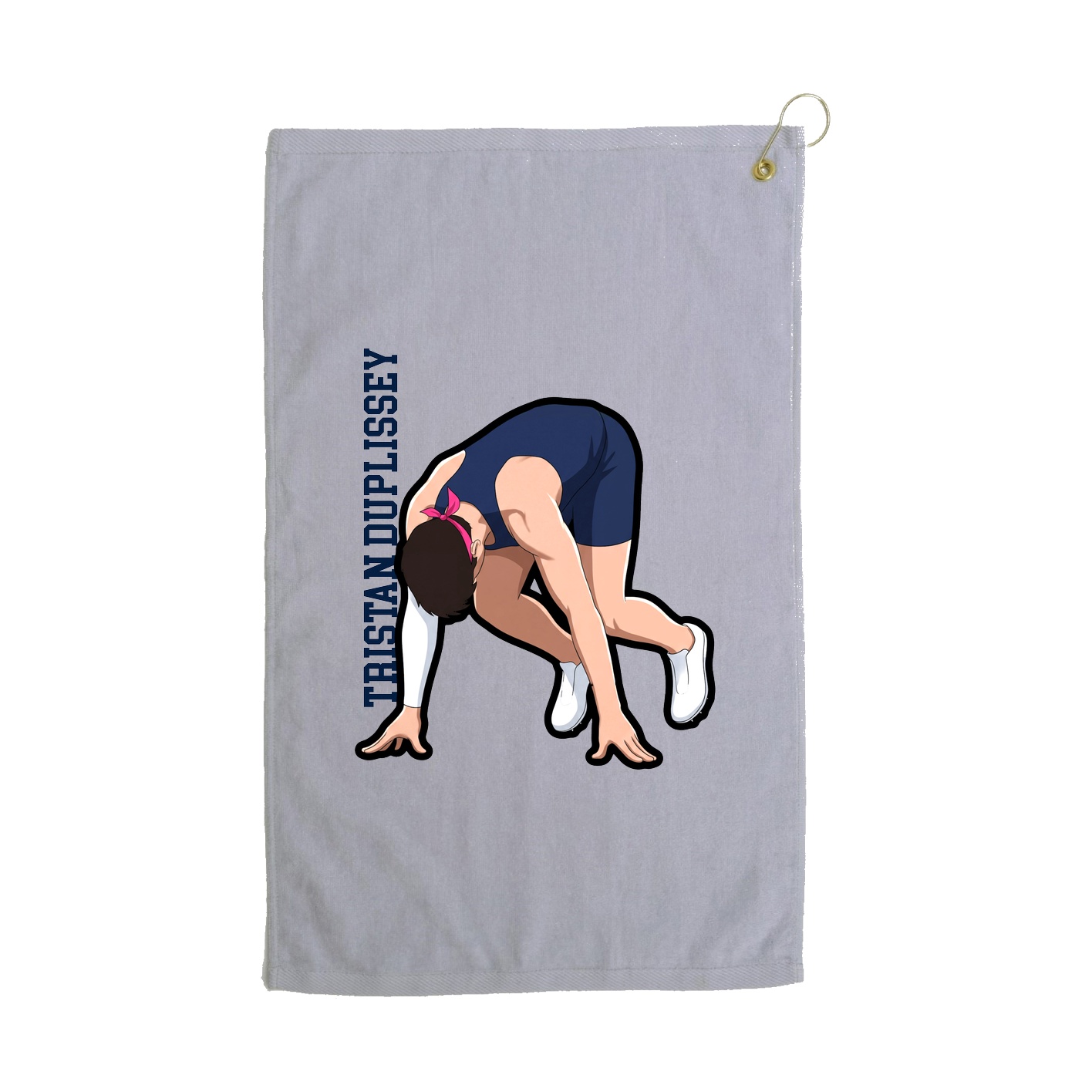 Golf Towel — Name Vertical in Grey