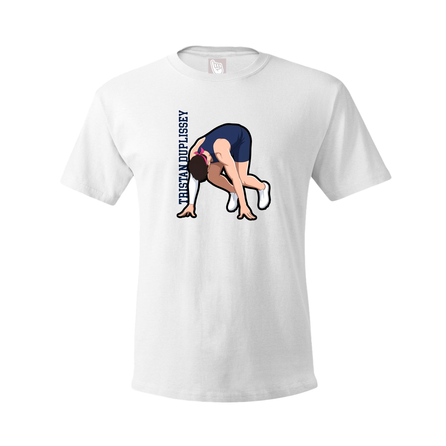 Tee — Name Vertical in White