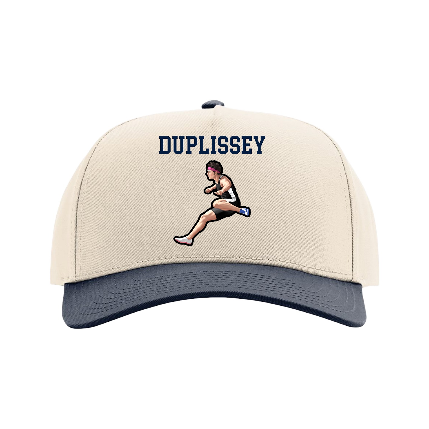Full Fabric Five-Panel Champ Cap — Shirsey in Cream/Navy