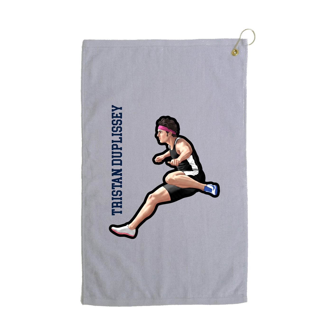 Golf Towel — Name Vertical in Grey