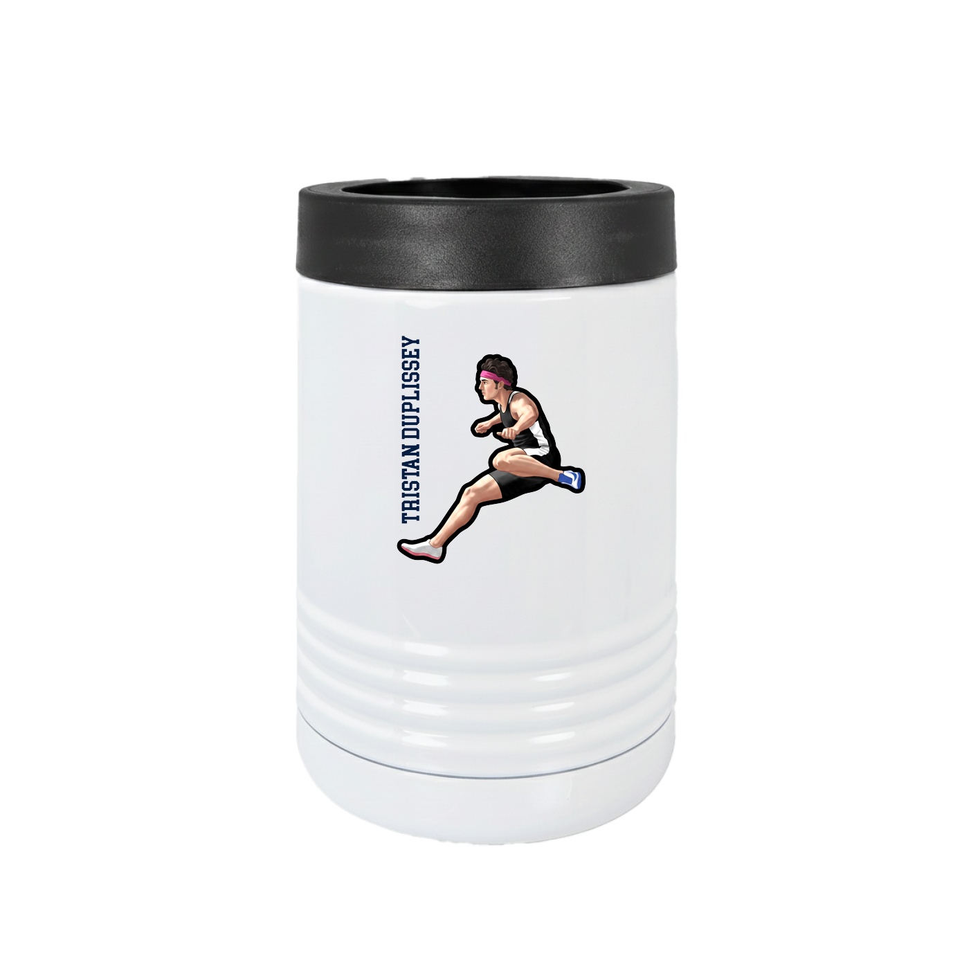 Beverage Holder — Name Vertical in White