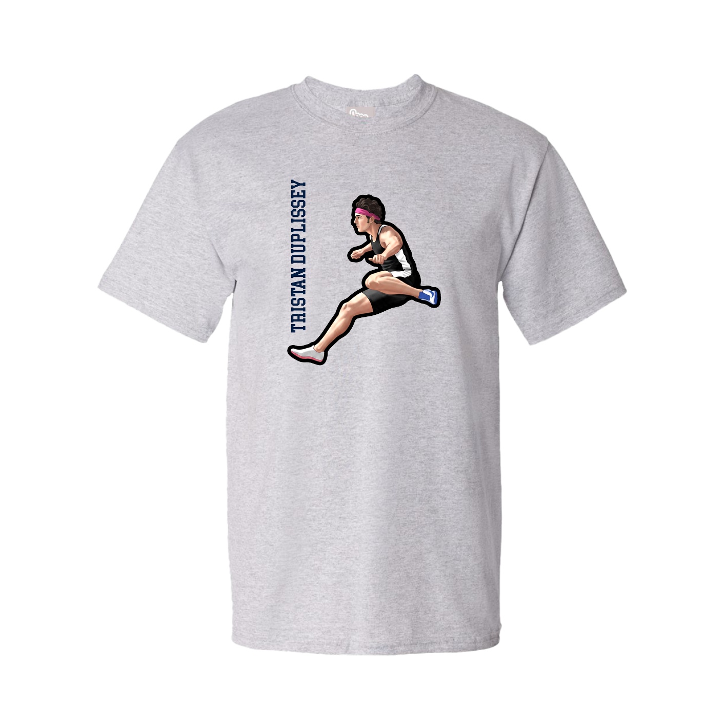 Youth Tee — Name Vertical in Grey
