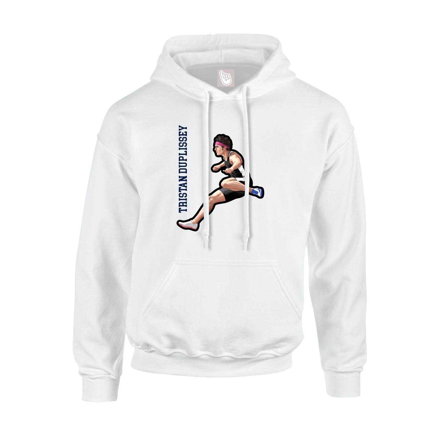 Hoodie — Name Vertical in White