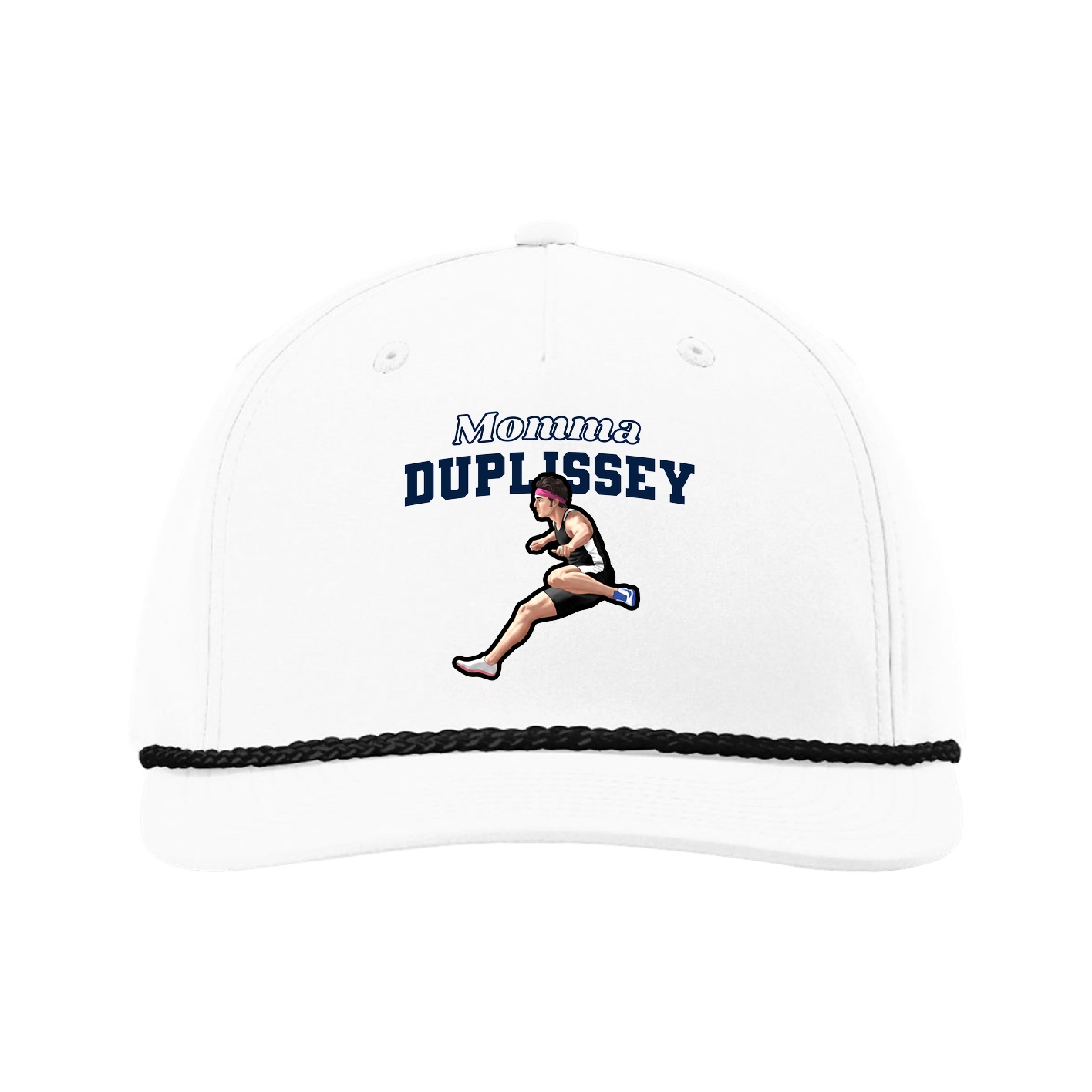 Five-Panel Classic Rope Cap — Mothers Day Block in White