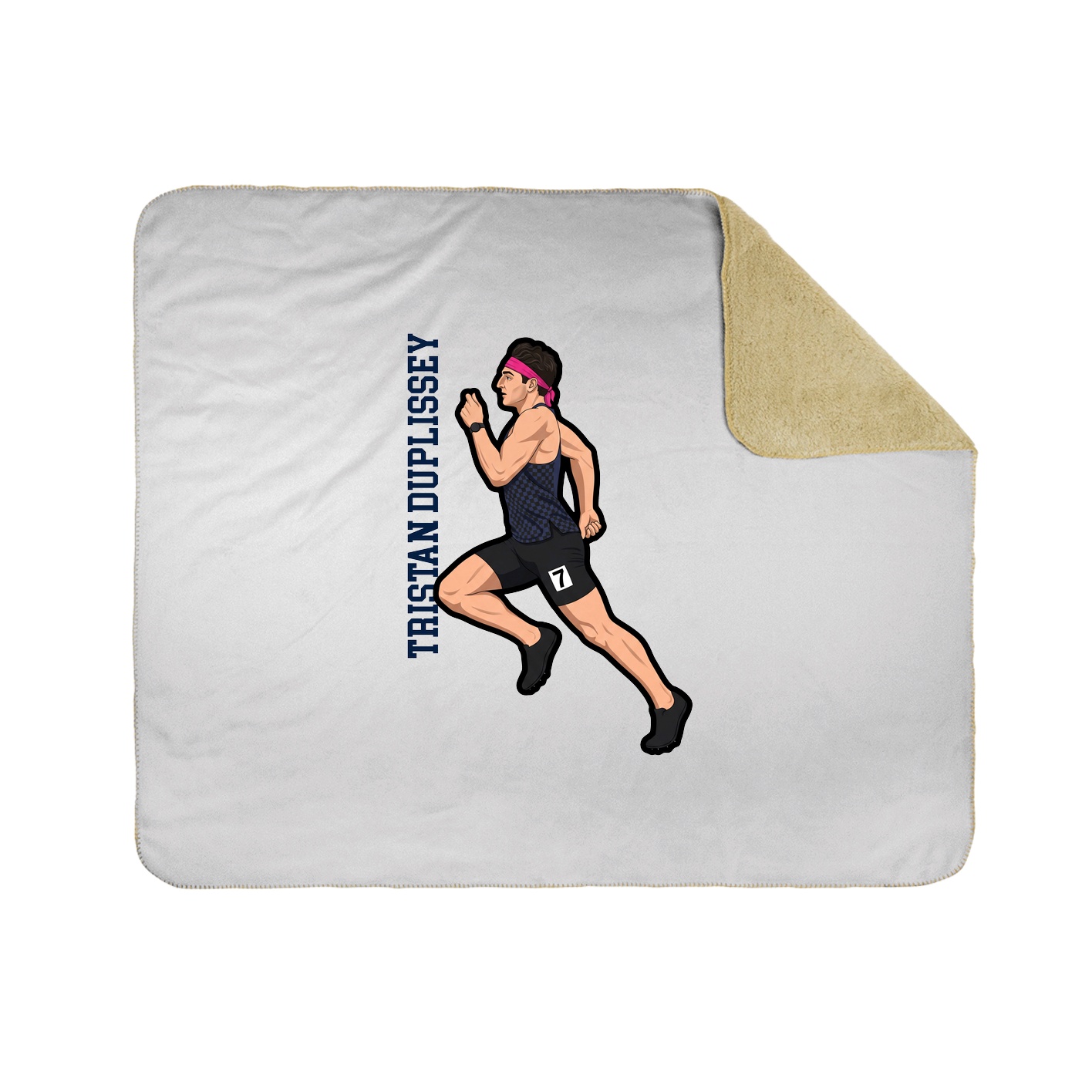 Throw Blanket — Name Vertical in White