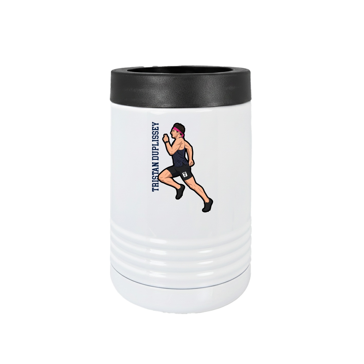 Beverage Holder — Name Vertical in White