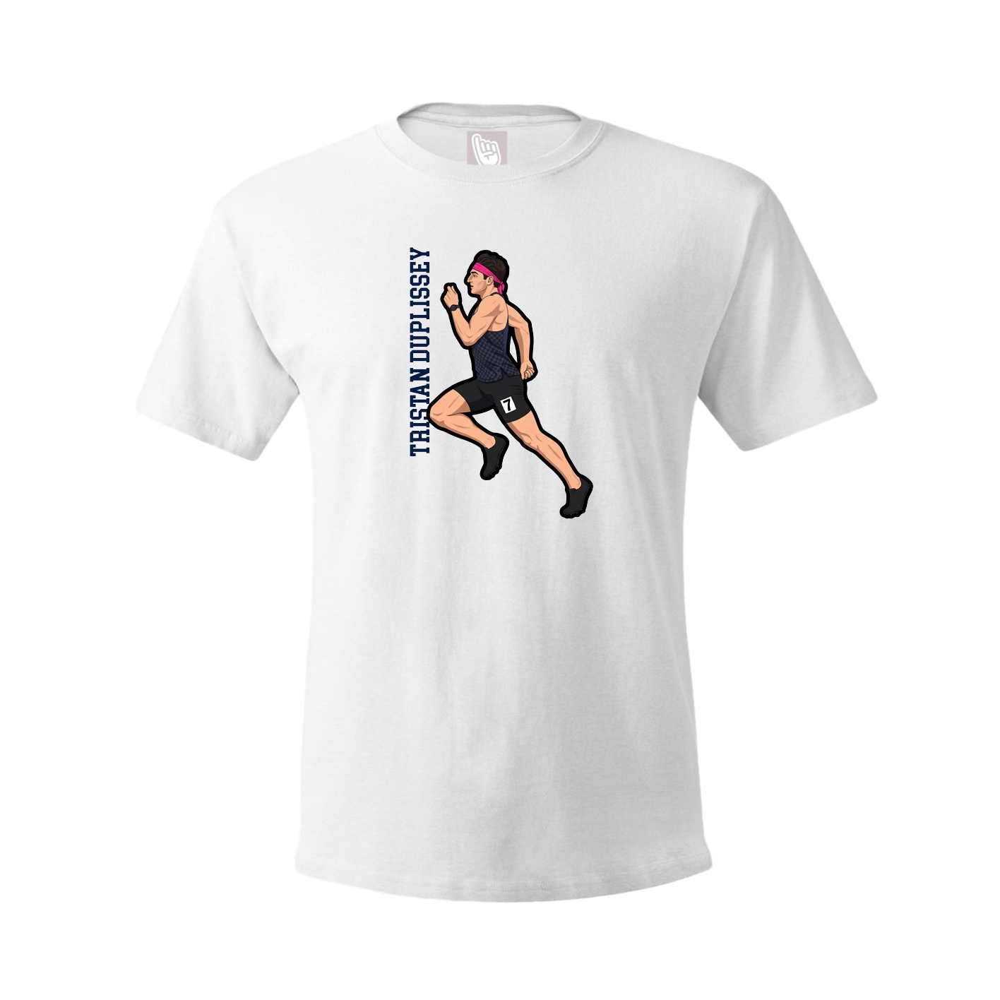 Tee — Name Vertical in White