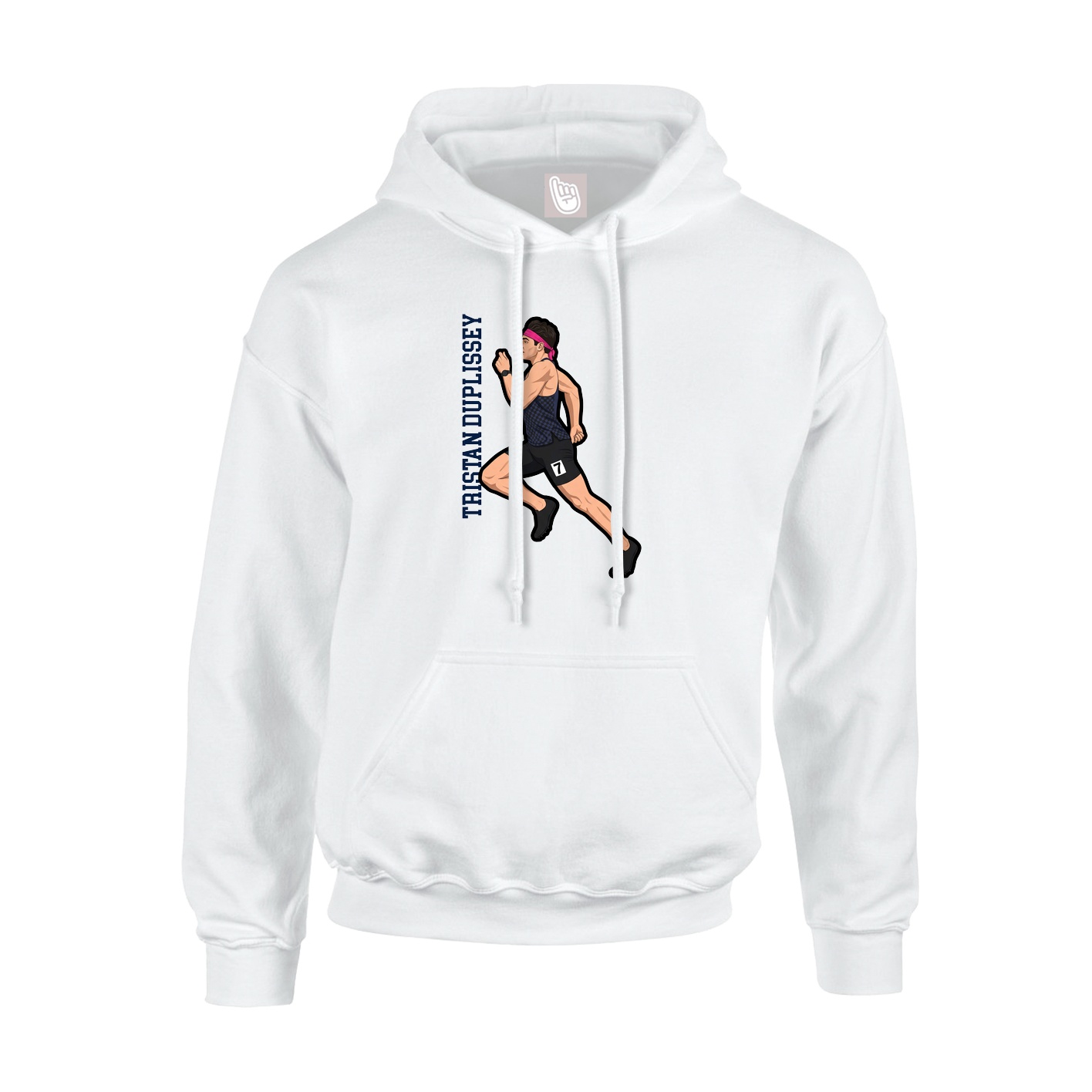 Hoodie — Name Vertical in White