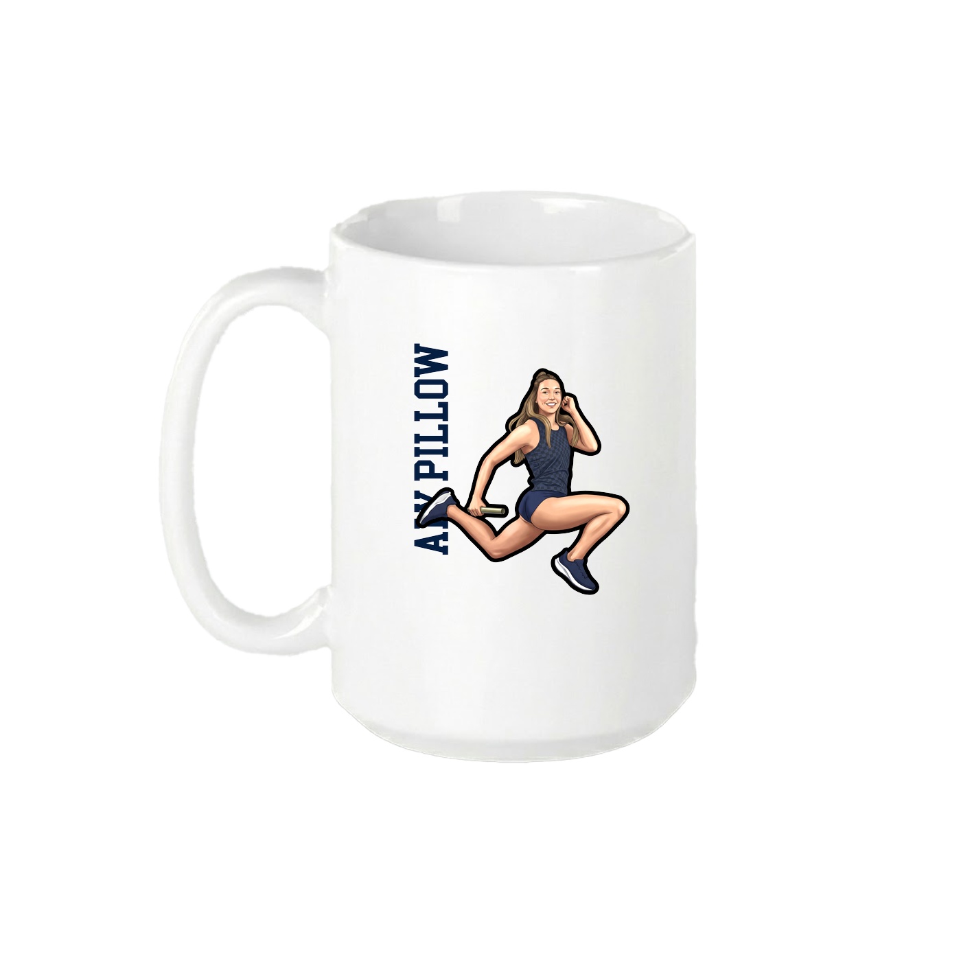 15oz Coffee Mug — Name Vertical in White