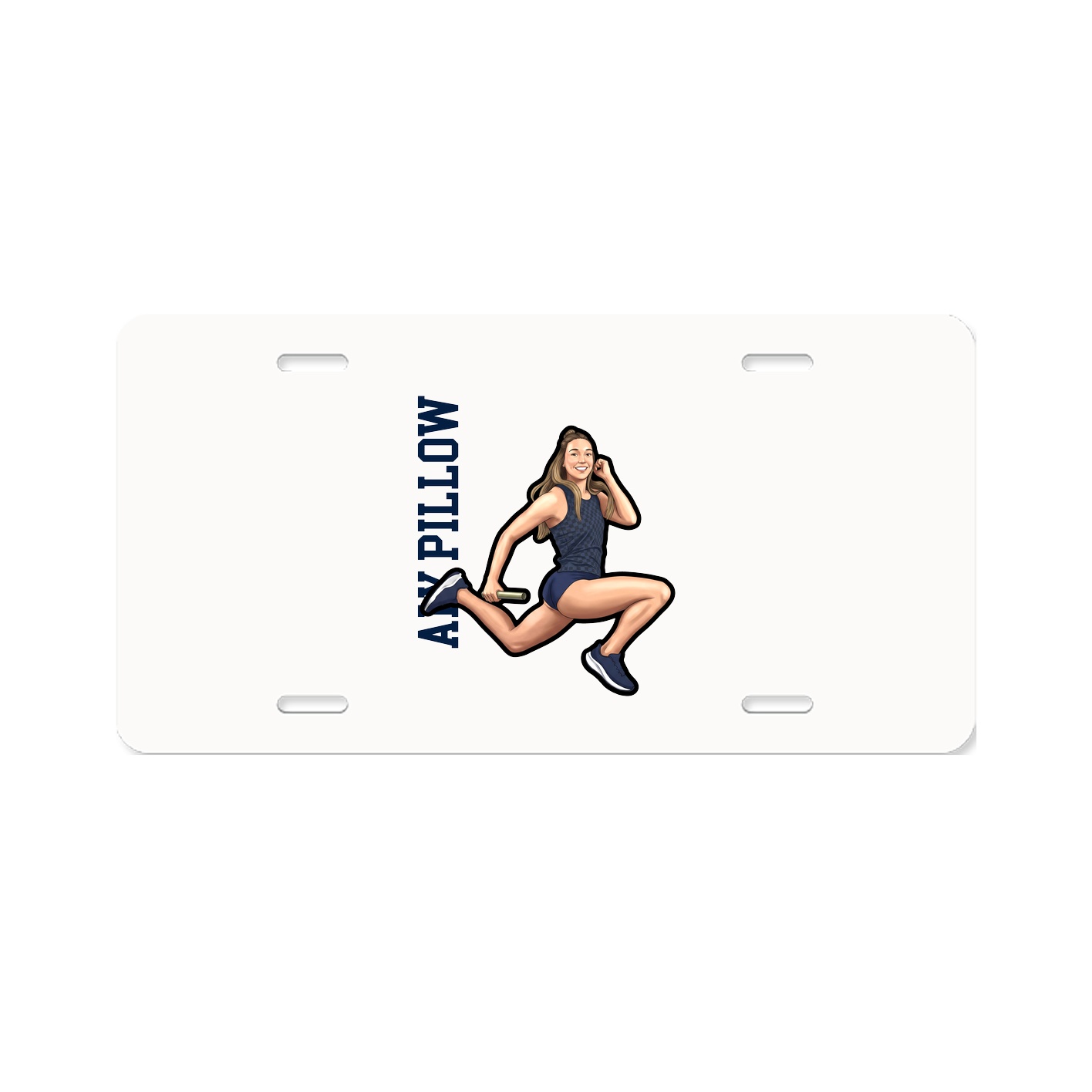 License Plate — Name Vertical in Classic