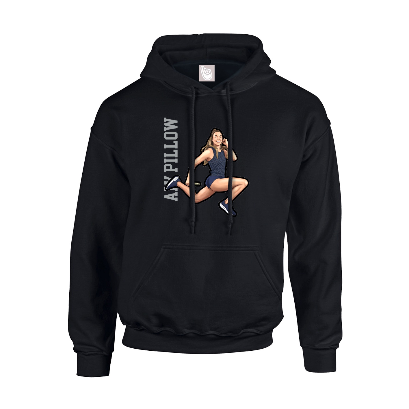 Hoodie — Name Vertical in Black