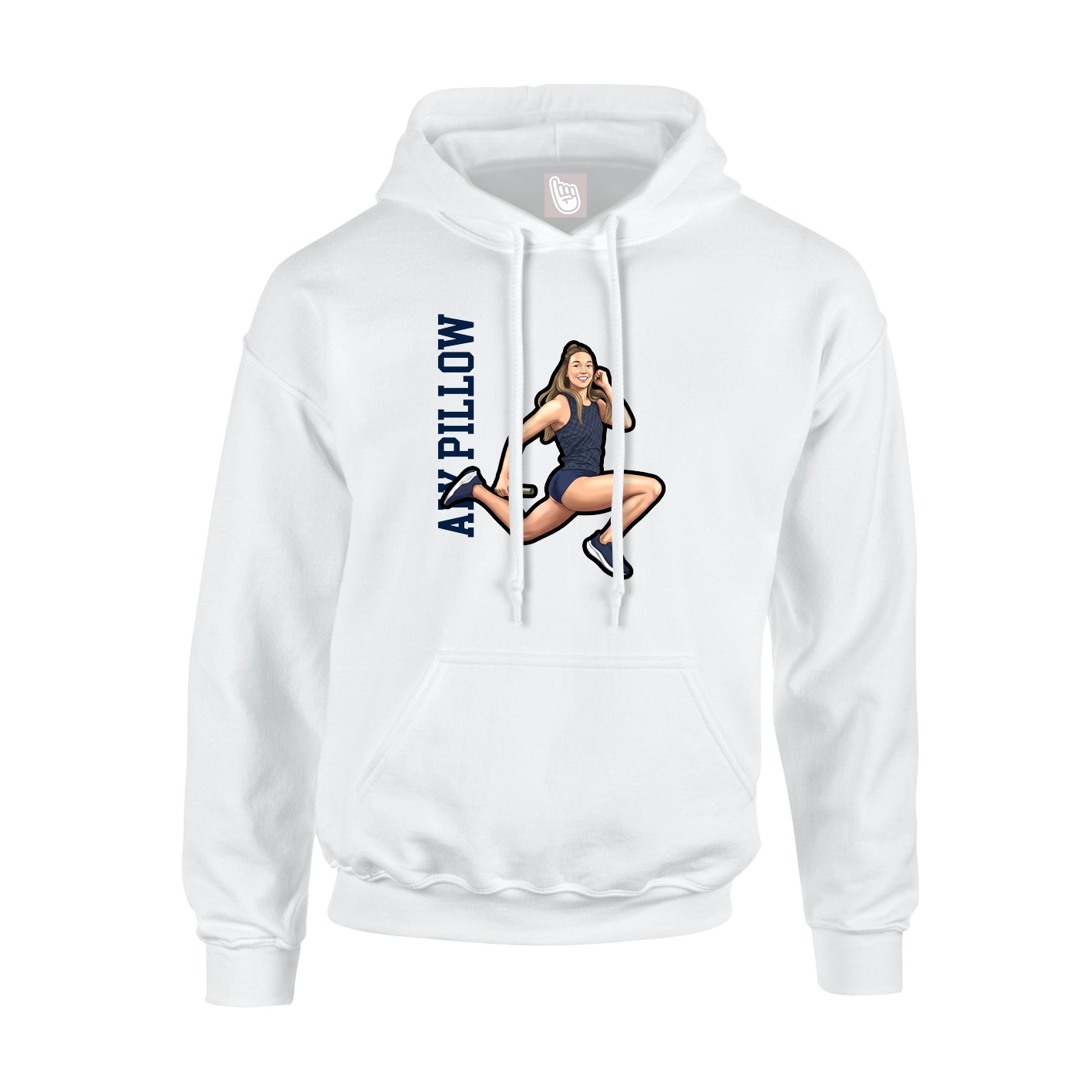 Youth Hoodie — Name Vertical in White