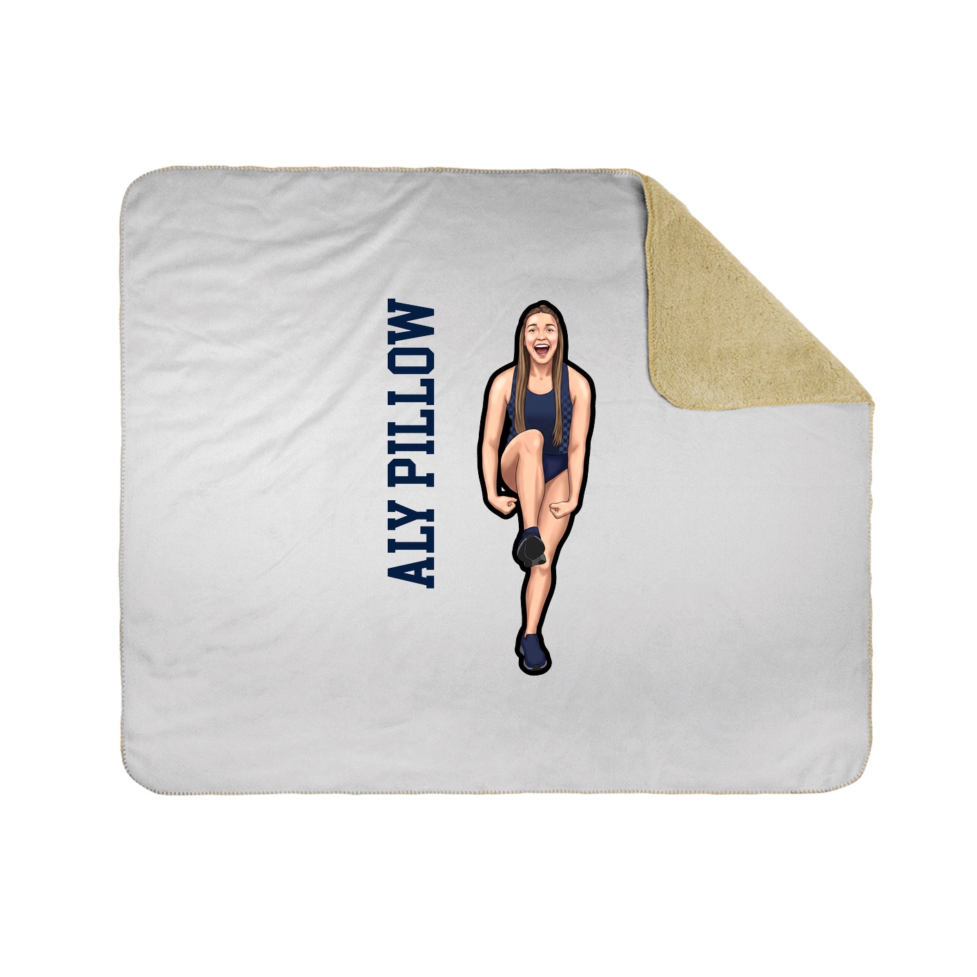 Throw Blanket — Name Vertical in White