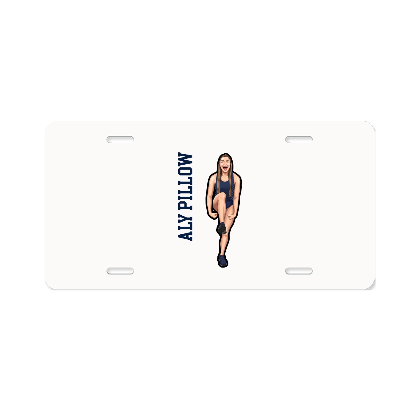 License Plate — Name Vertical in Classic
