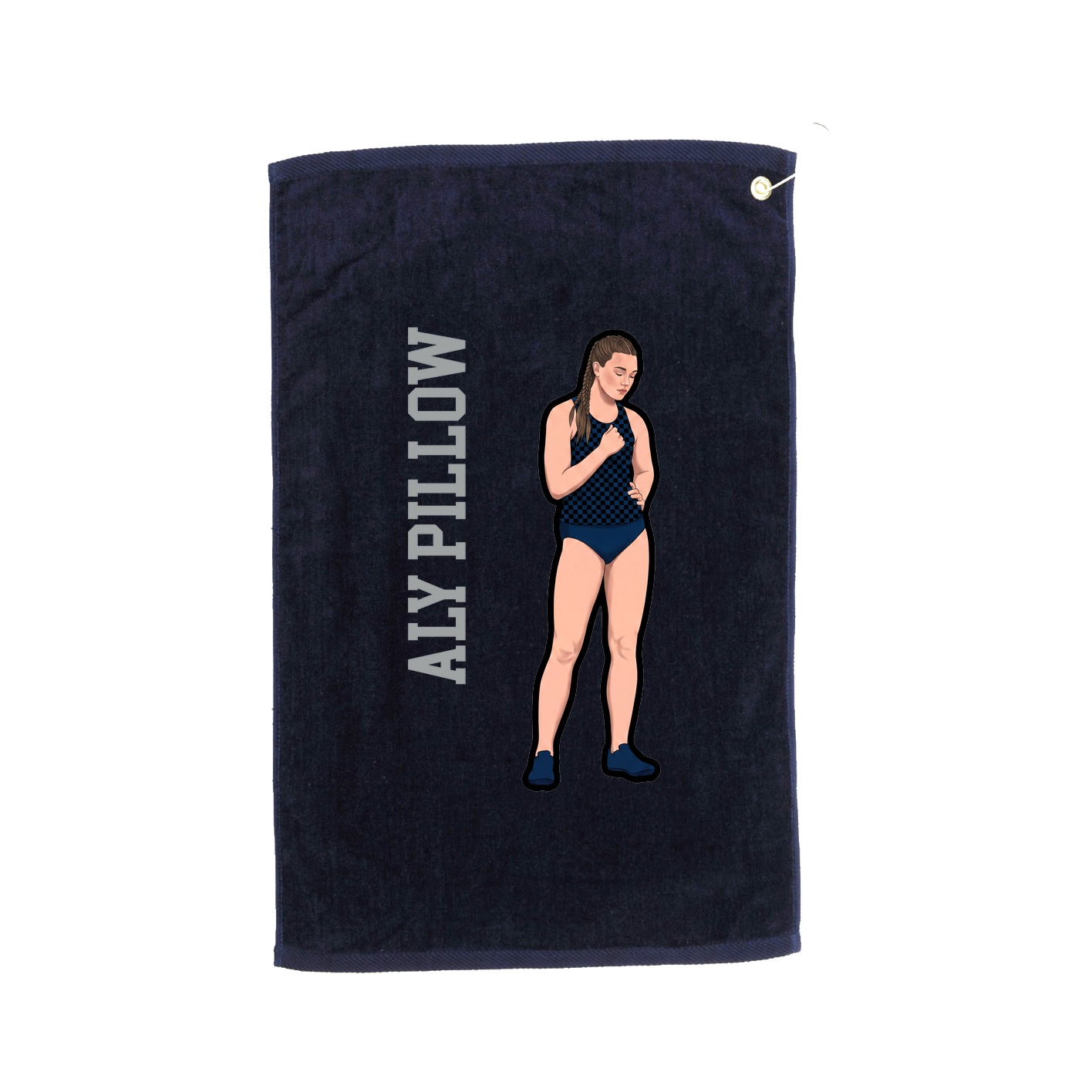 Golf Towel — Name Vertical in Navy