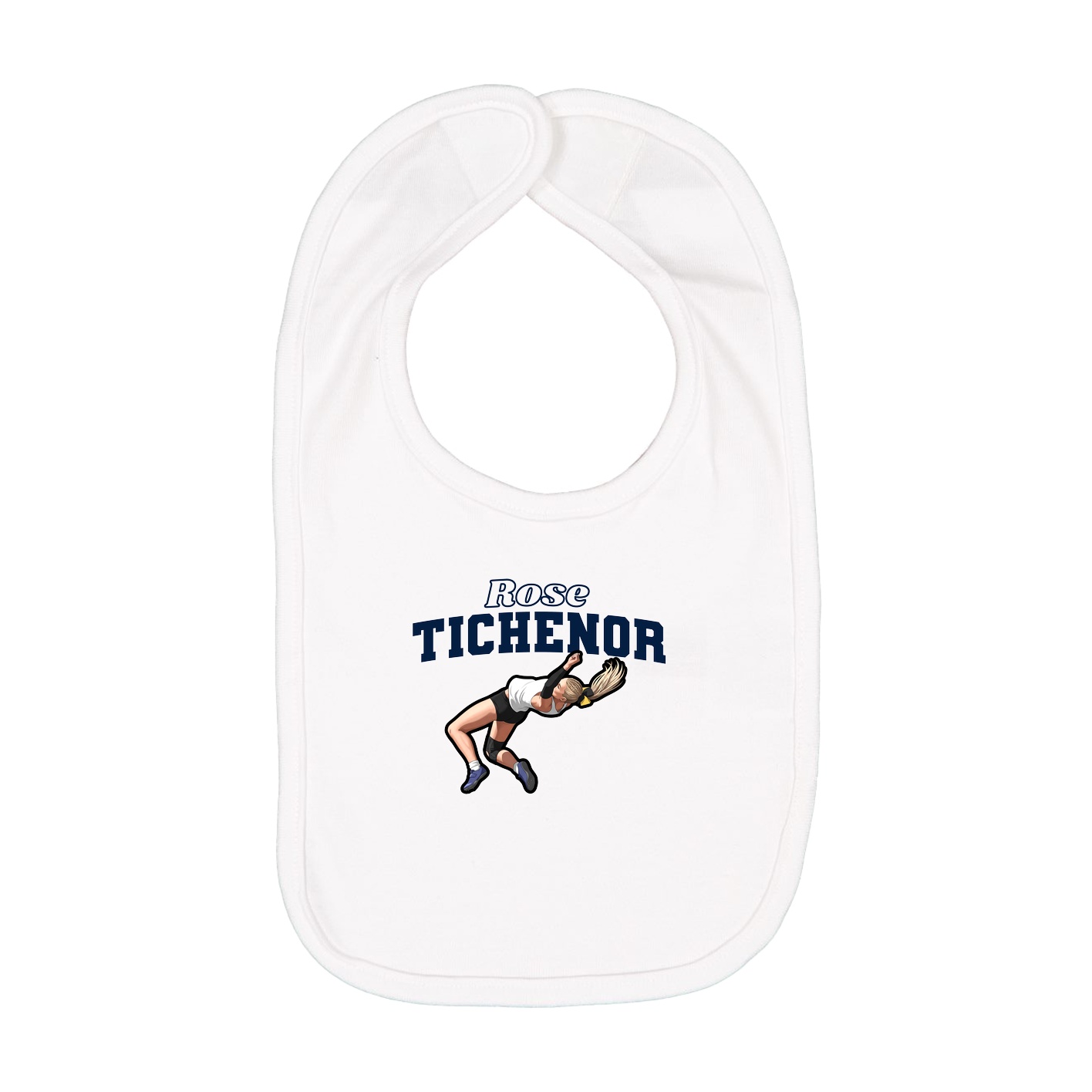Infant Bib — Name Arch in White