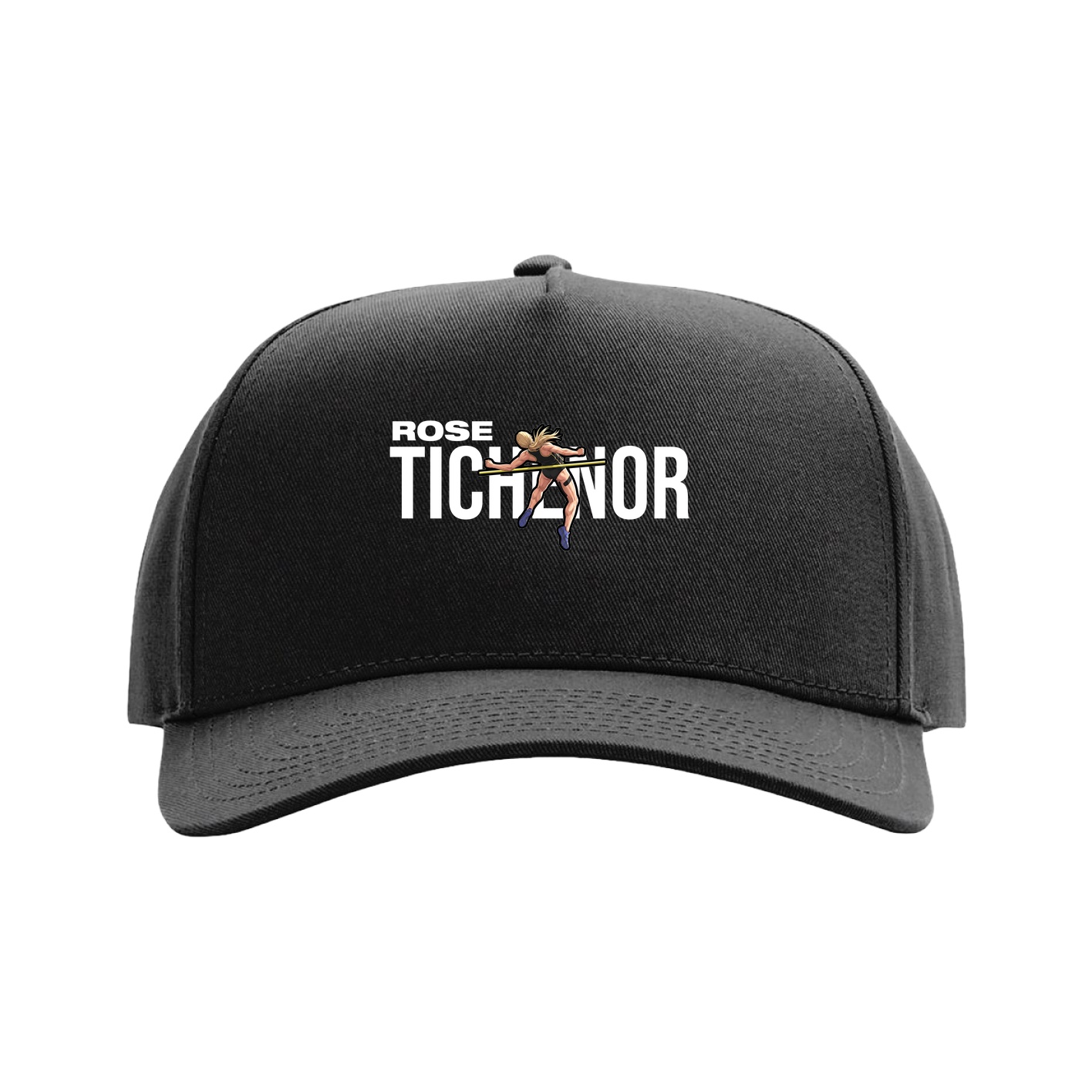 Full Fabric Five-Panel Champ Cap — Player Name in Black