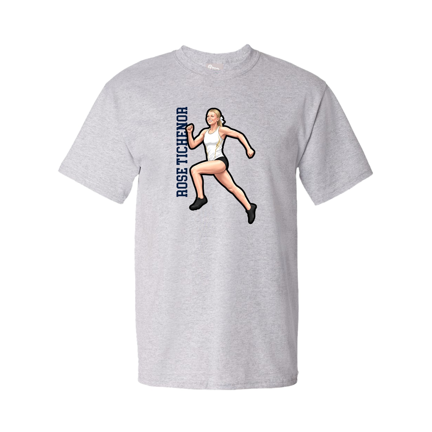 Youth Tee — Name Vertical in Grey