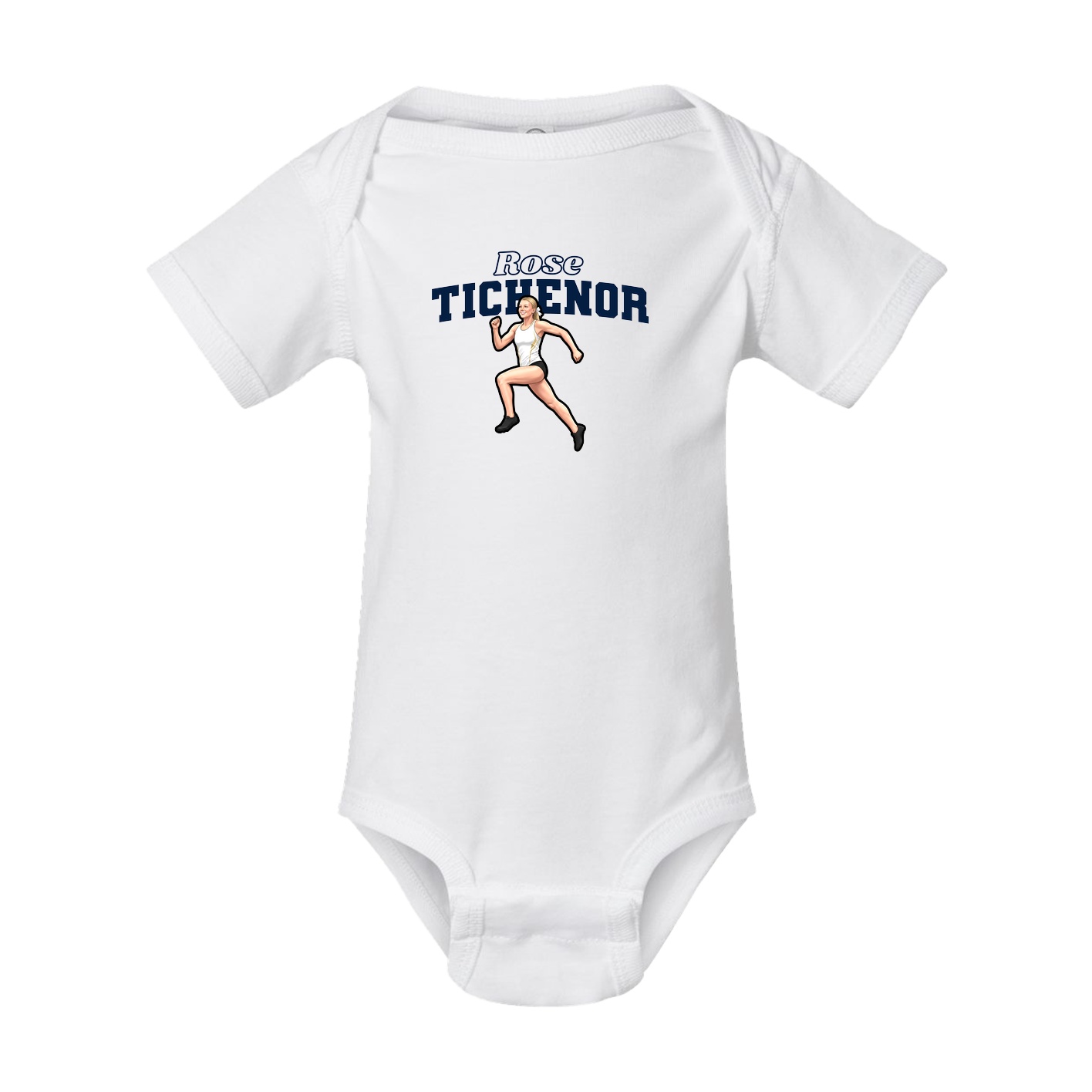 Baby Onesie — Name Arch in White