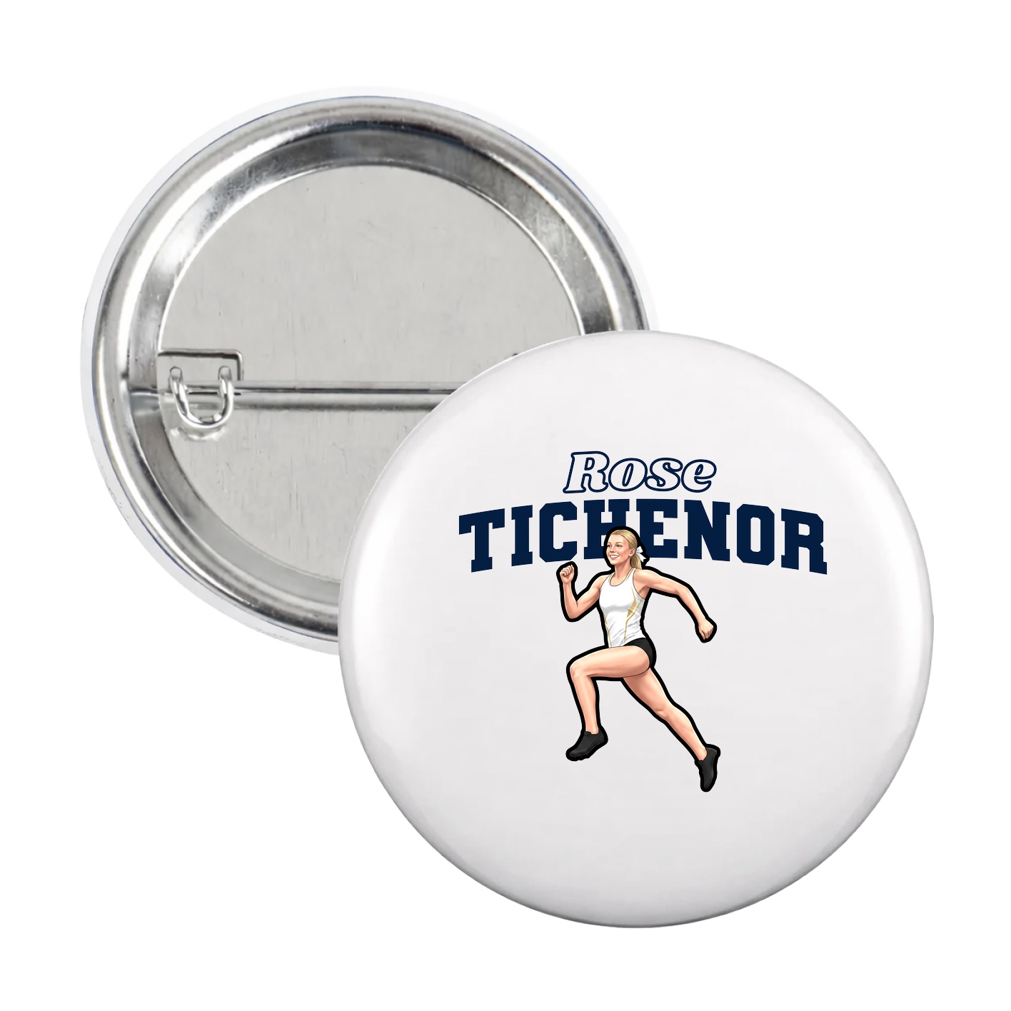 Game Day Button — Name Arch in White