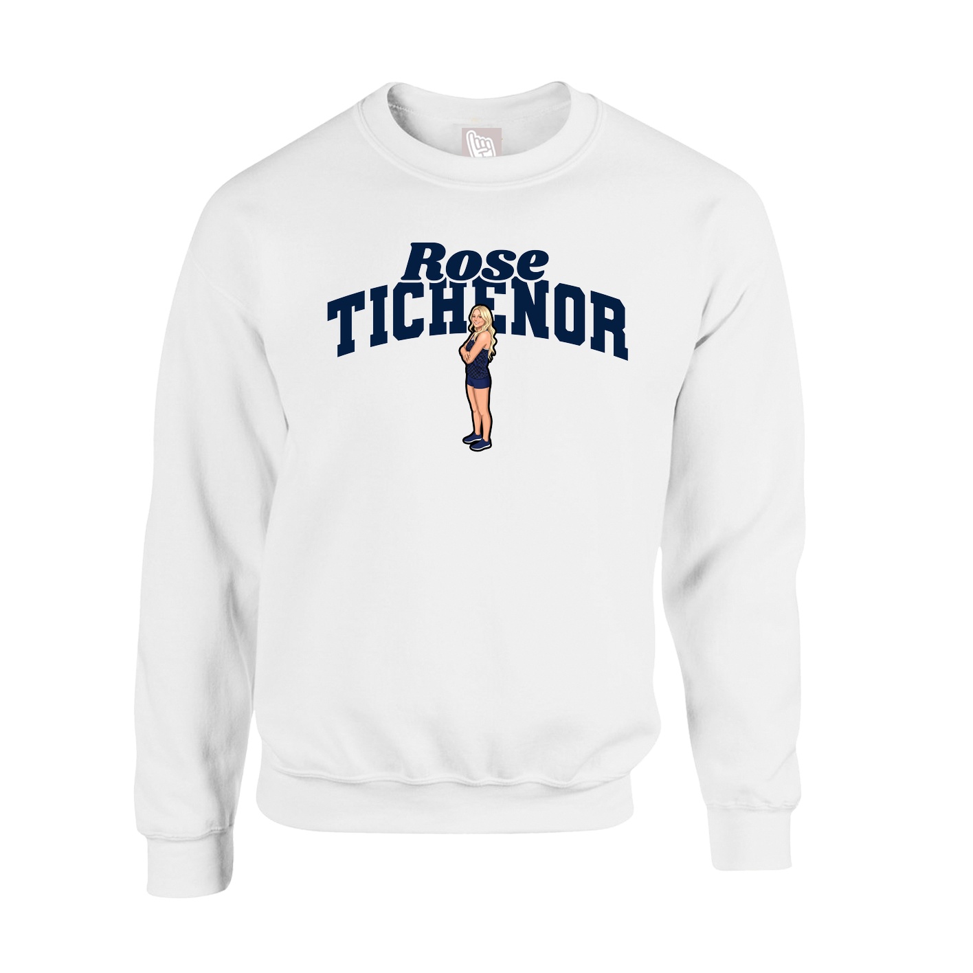 Fleece Crew — Signature Arch in White