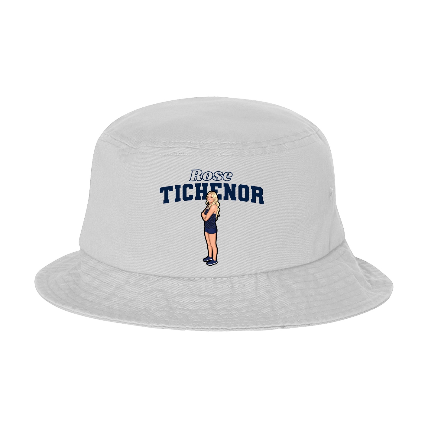 Bucket Cap — Name Arch in White
