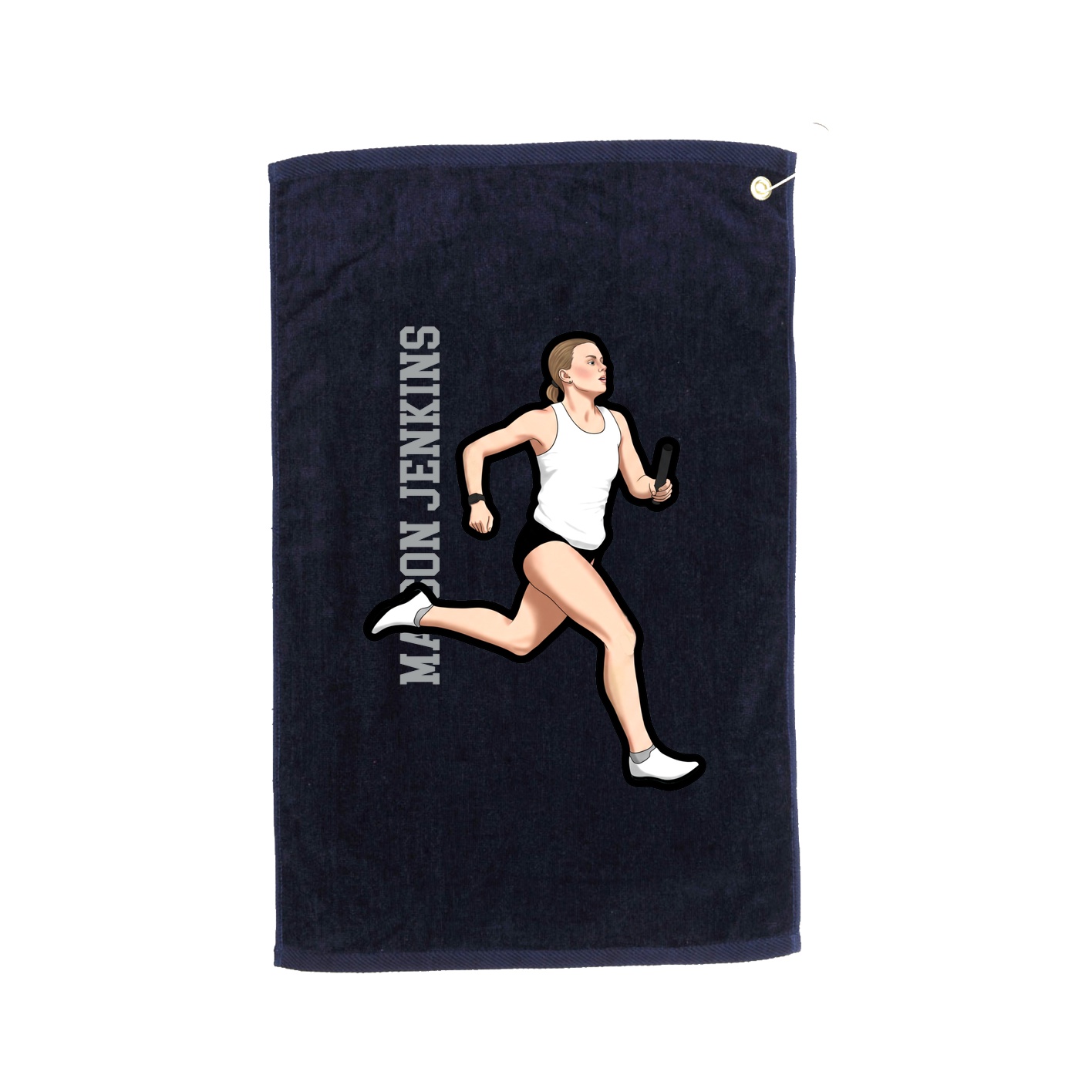 Golf Towel — Name Vertical in Navy