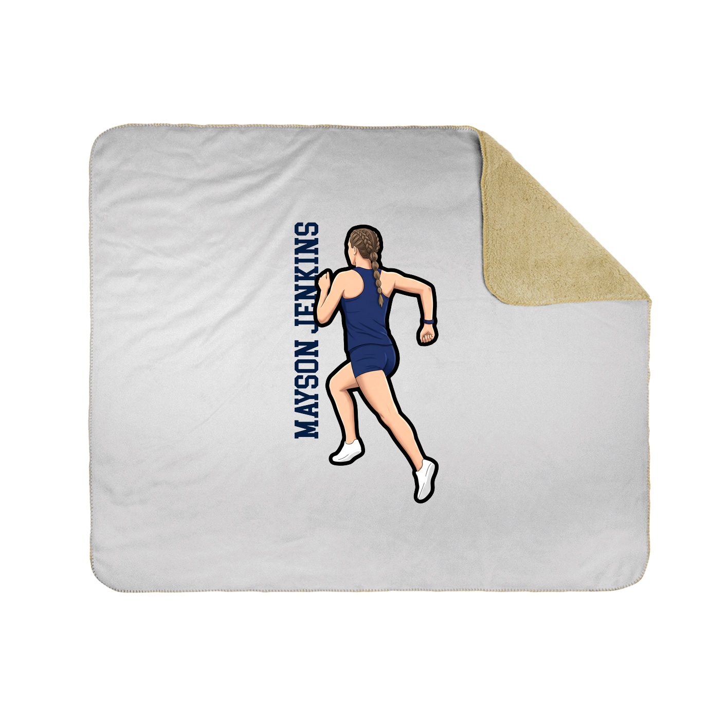 Throw Blanket — Name Vertical in White