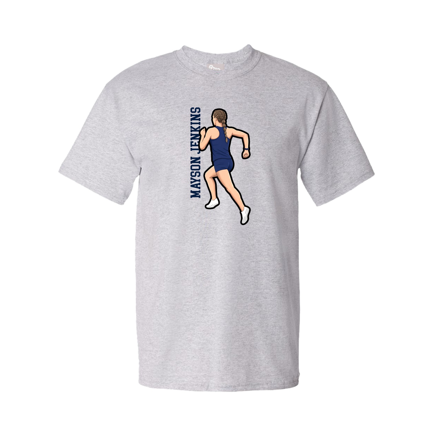 Tee — Name Vertical in Grey
