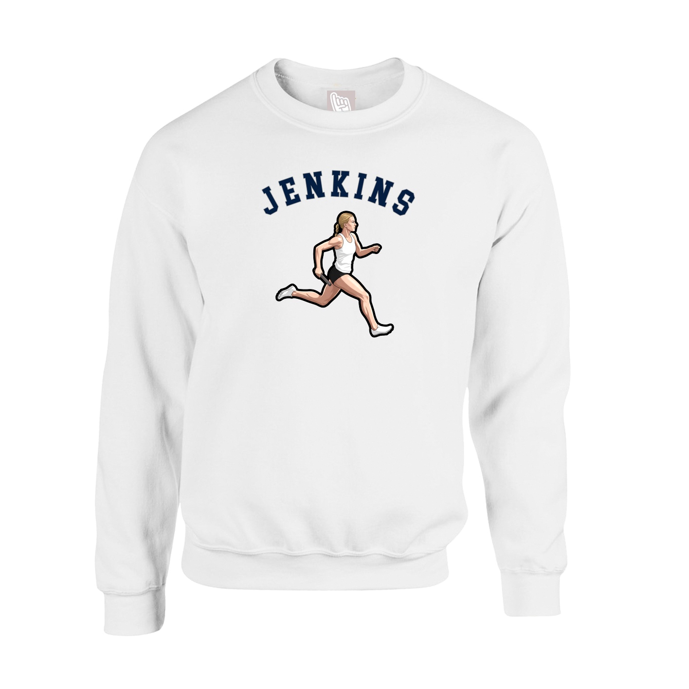 Fleece Crew — Shirsey Arch in White