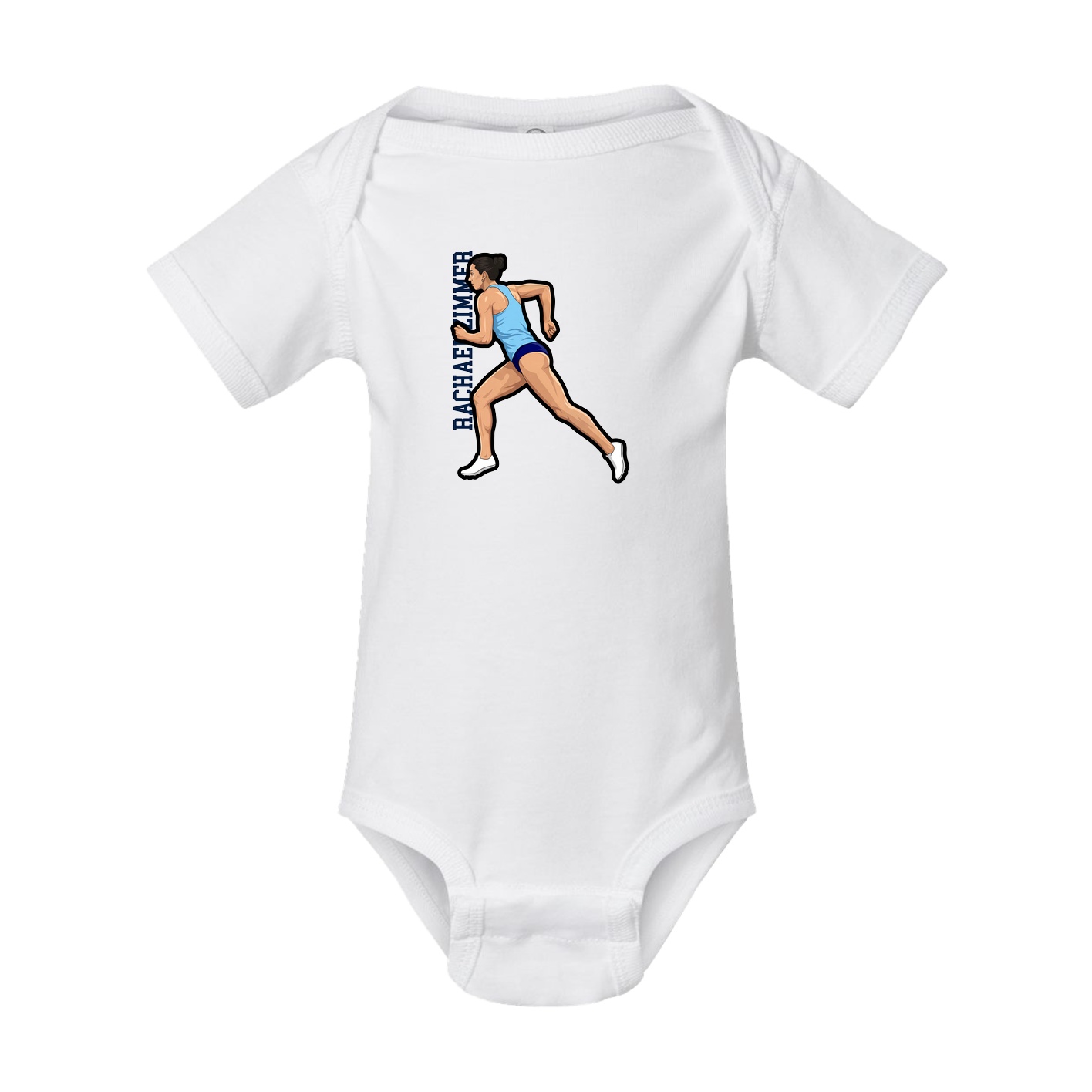 Baby Onesie — Name Vertical in White