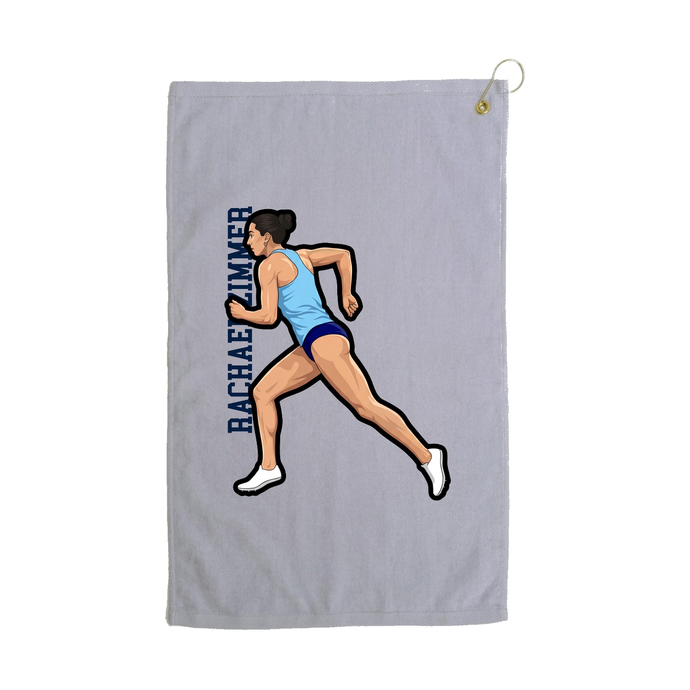 Golf Towel — Name Vertical in Grey
