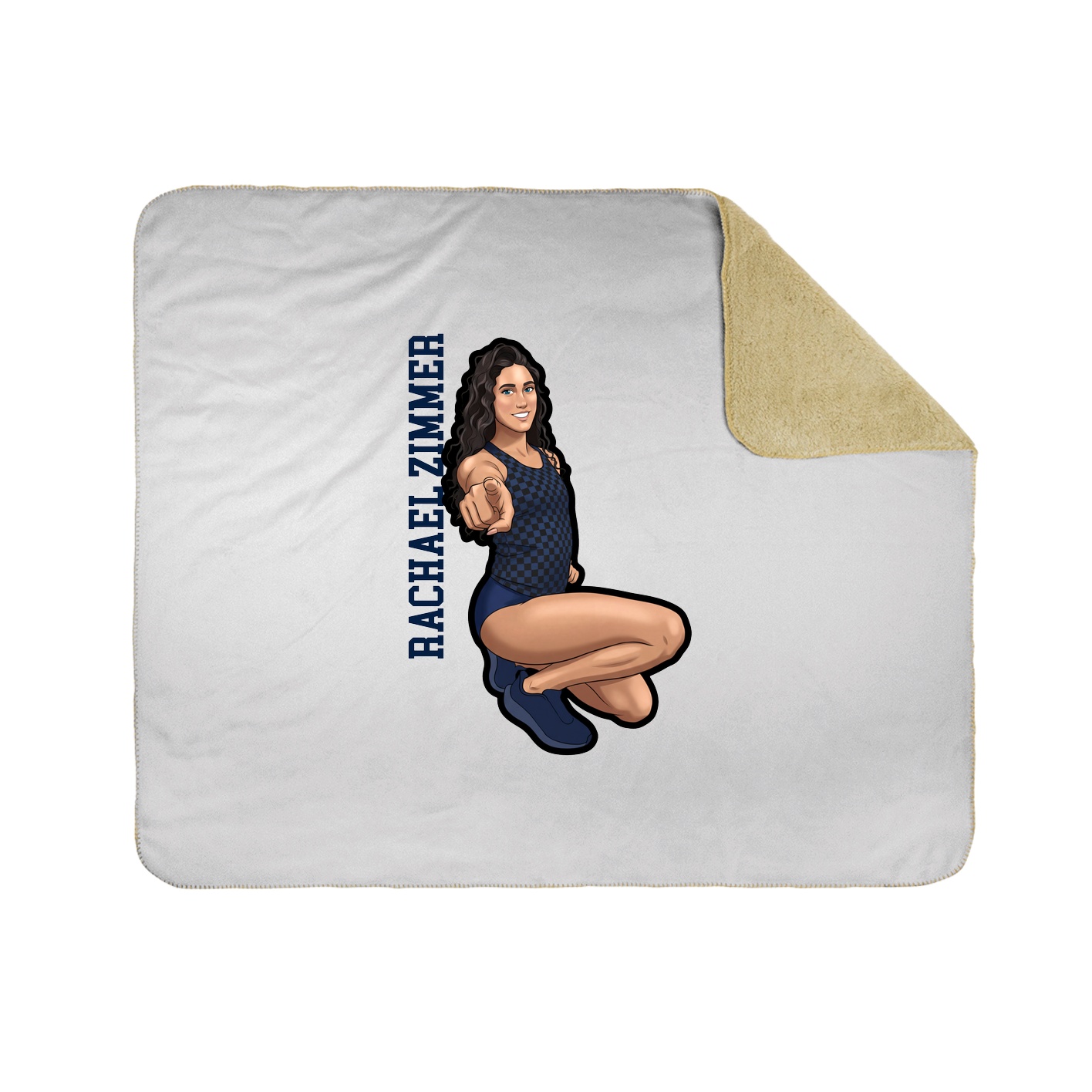 Throw Blanket — Name Vertical in White