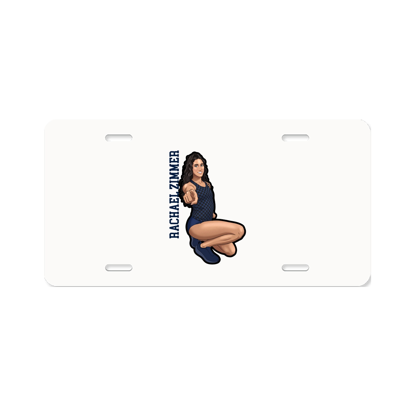 License Plate — Name Vertical in Classic