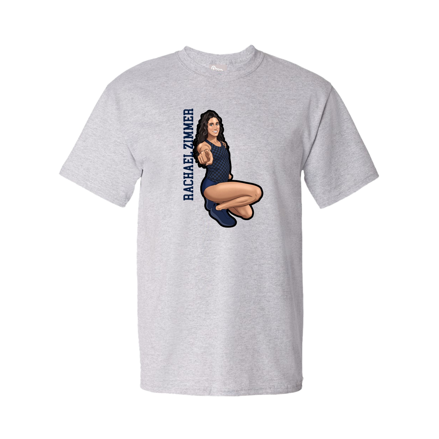 Youth Tee — Name Vertical in Grey