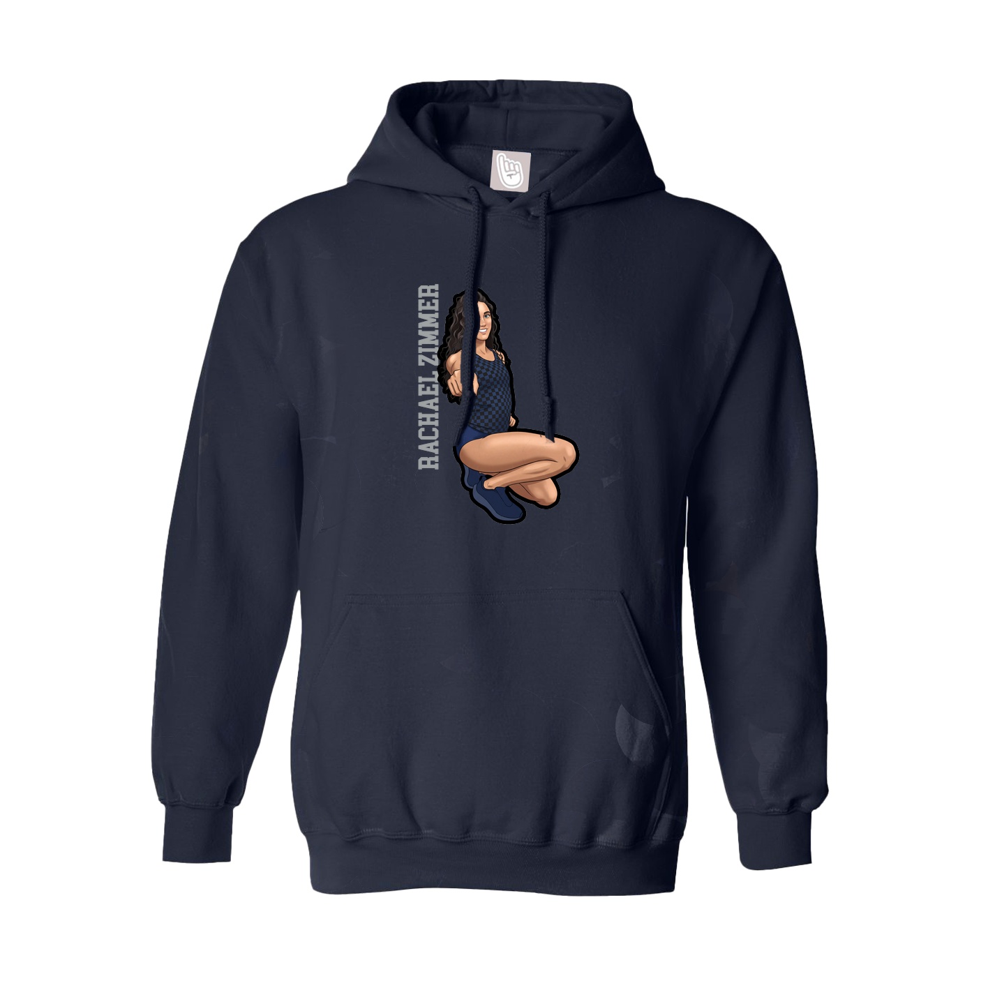 Hoodie — Name Vertical in Navy
