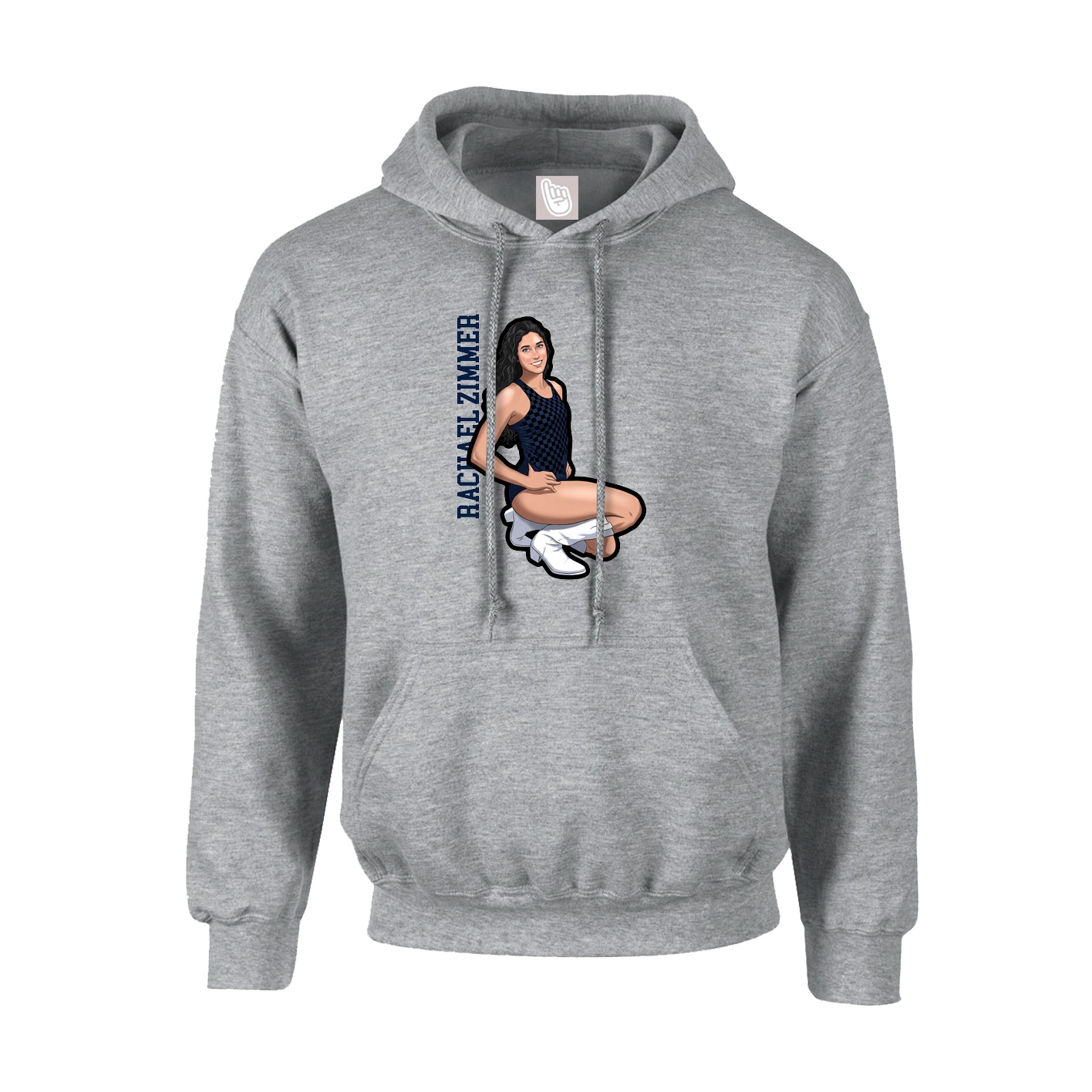 Youth Hoodie — Name Vertical in Grey