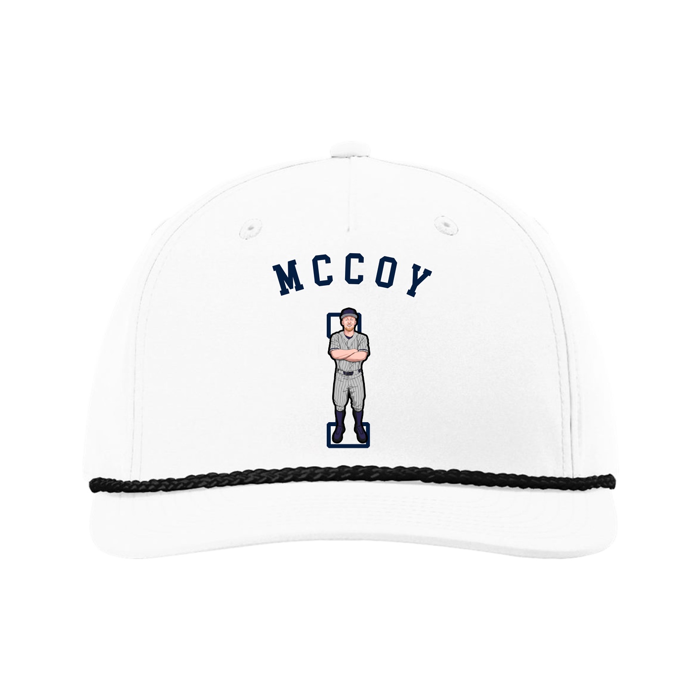 Five-Panel Classic Rope Cap — Shirsey Arch in White