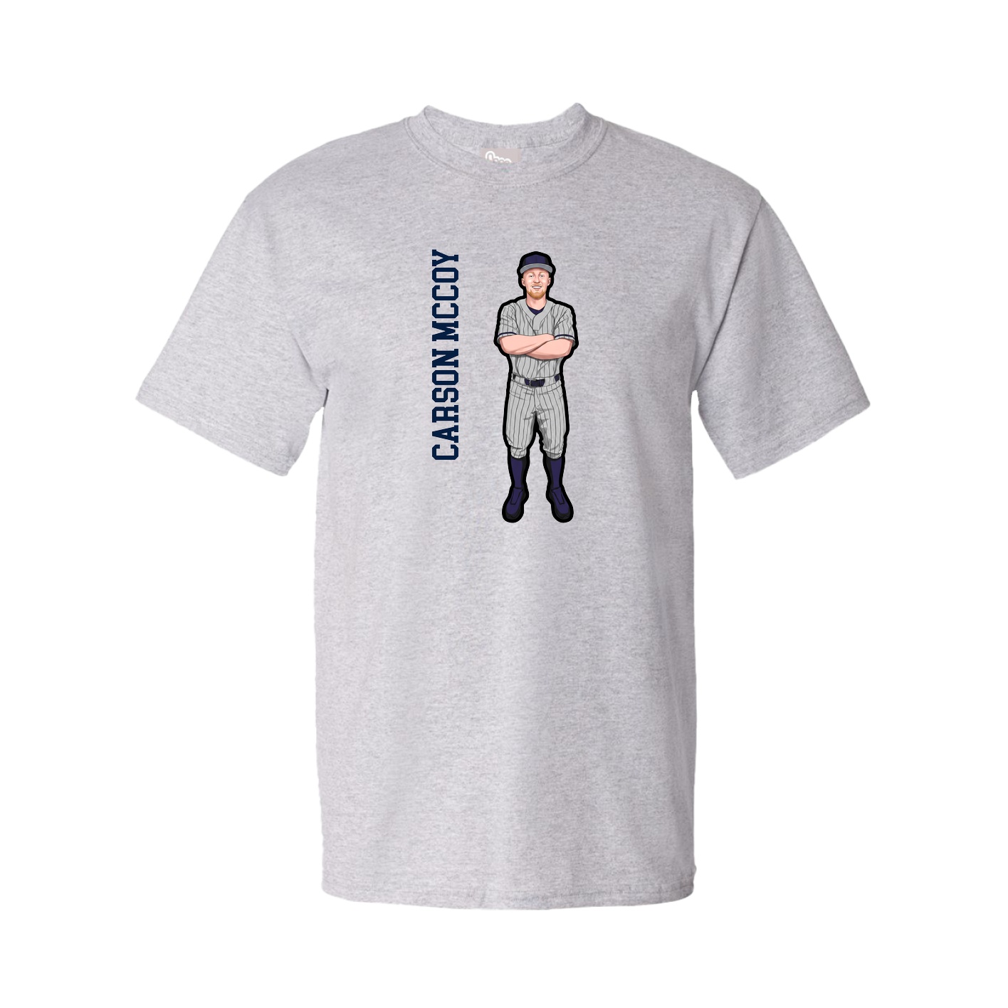 Tee — Name Vertical in Grey