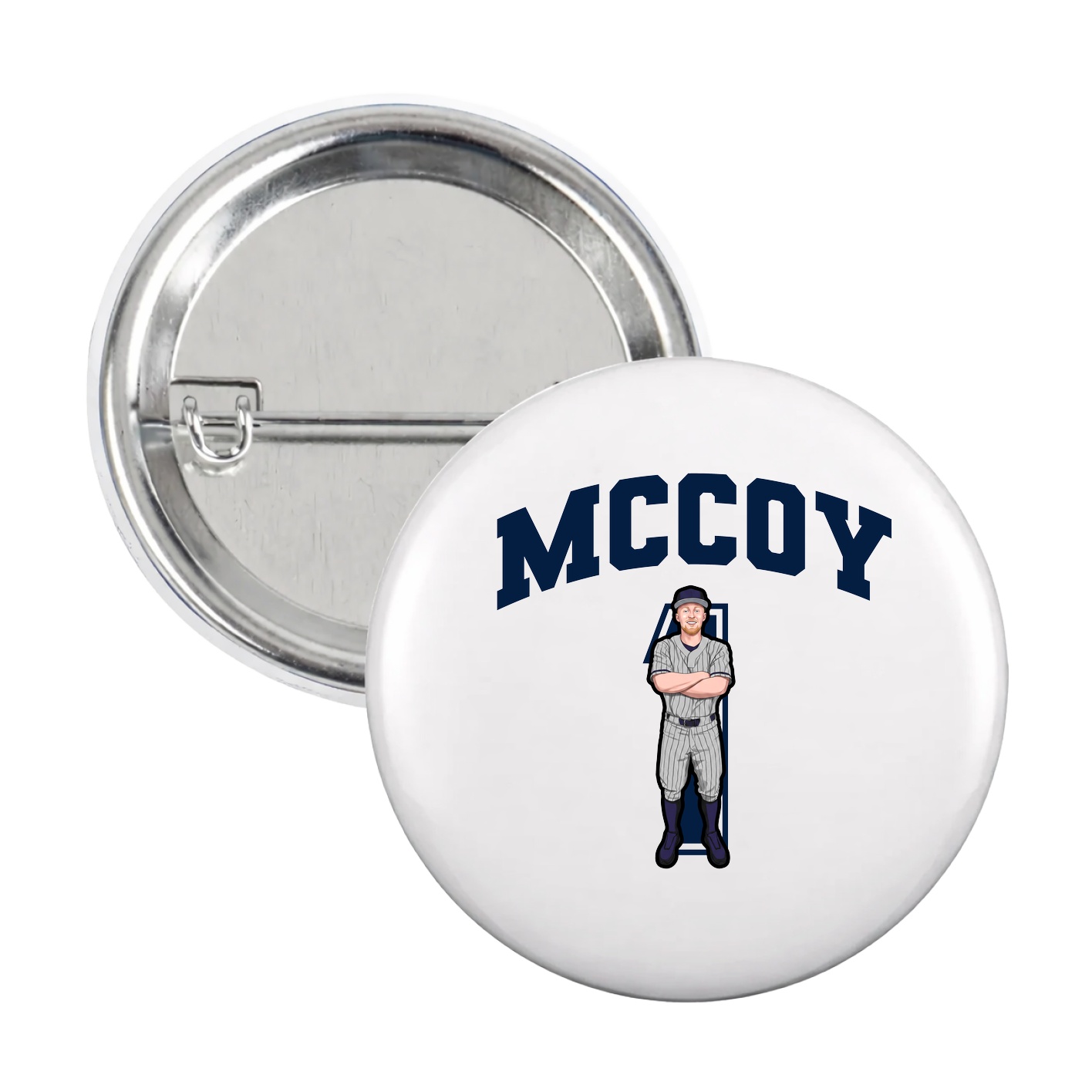 Game Day Button — Number in White