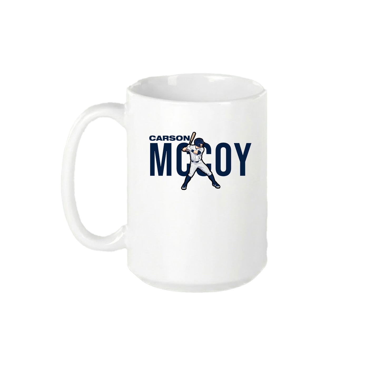 15oz Coffee Mug — Player Name in White
