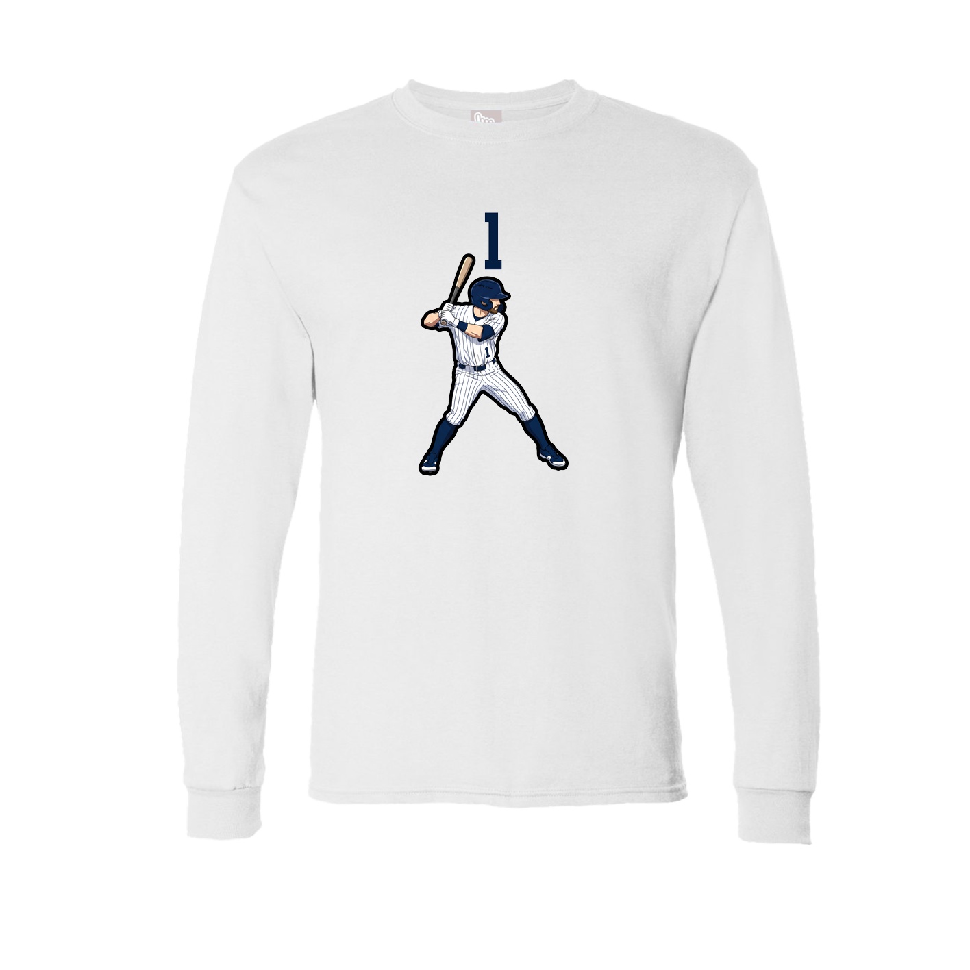 Long Sleeve Tee — Number Top in White