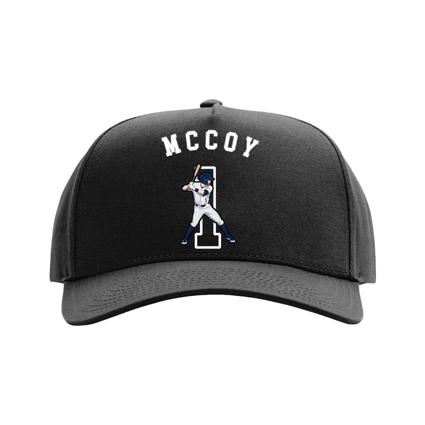 Full Fabric Five-Panel Champ Cap — Shirsey Arch in Black