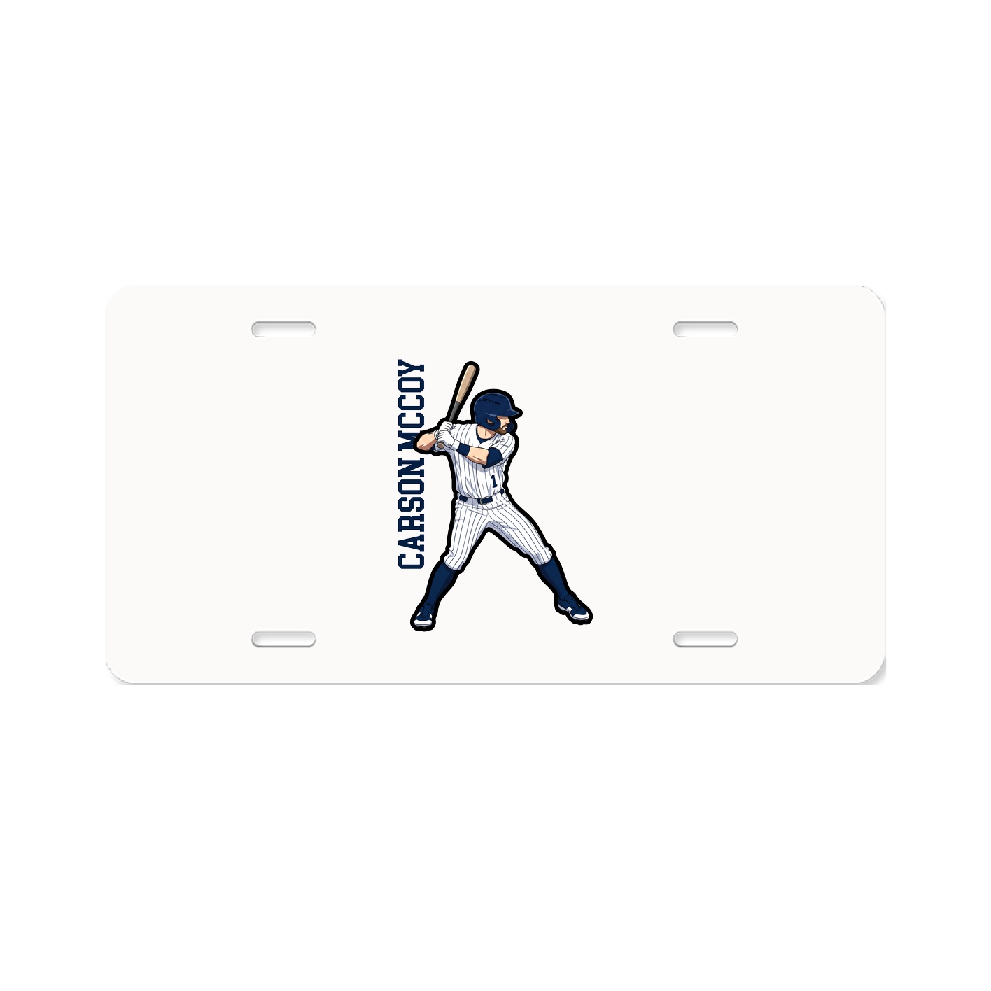 License Plate — Name Vertical in Classic